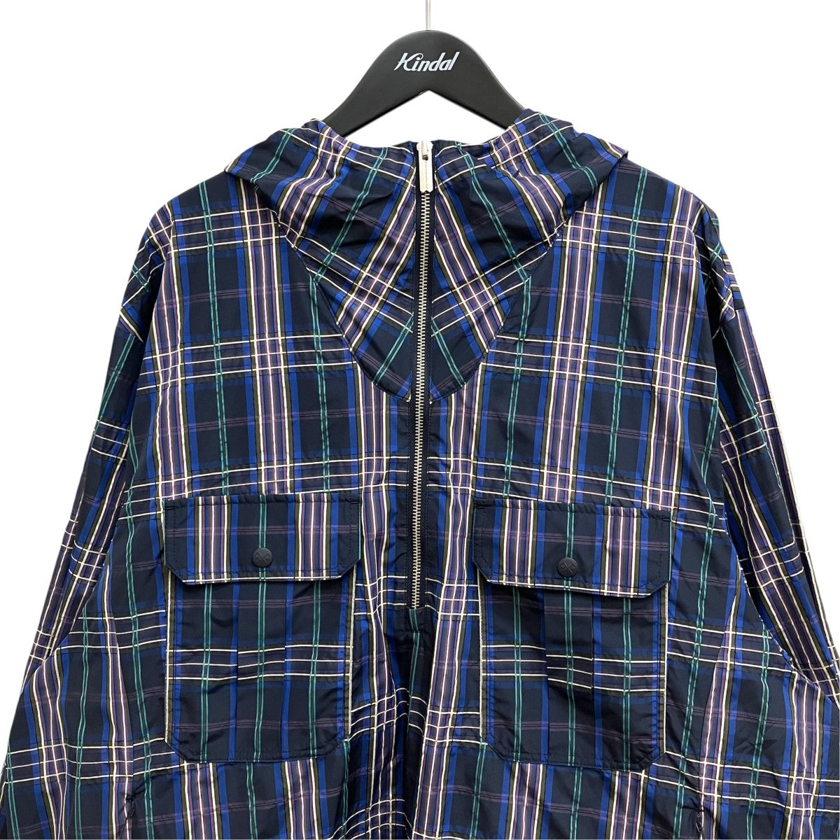 WHITE MOUNTAINEERING 25SS WIDE GUSSET SLEEVE DOBBY CHECK ANORAK WM2571112 古着・中古-3枚目のアイテム画像