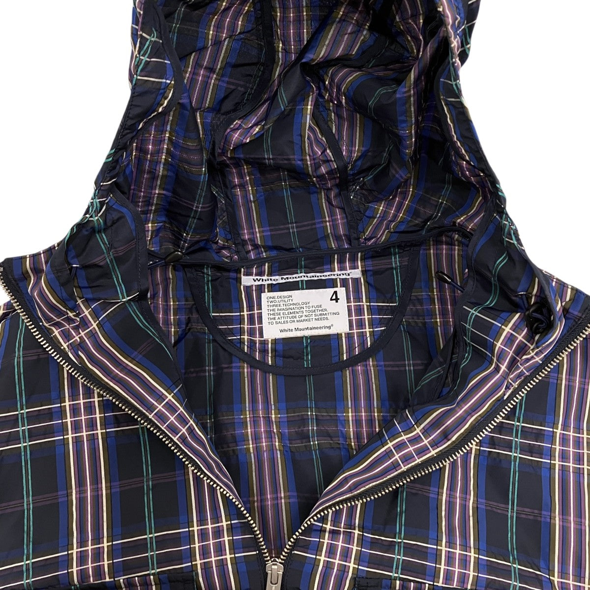 WHITE MOUNTAINEERING 25SS WIDE GUSSET SLEEVE DOBBY CHECK ANORAK WM2571112 古着・中古-5枚目のアイテム画像