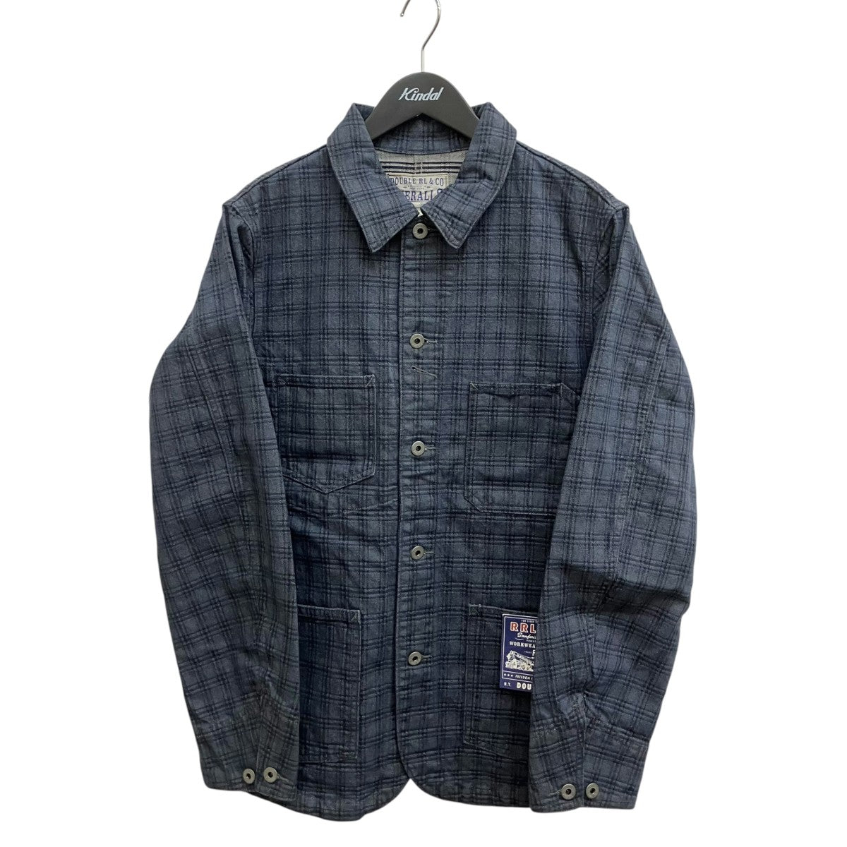 RRL チェック ジャガード デニム ジャケットカバーオール 古着・中古-1枚目のアイテム画像