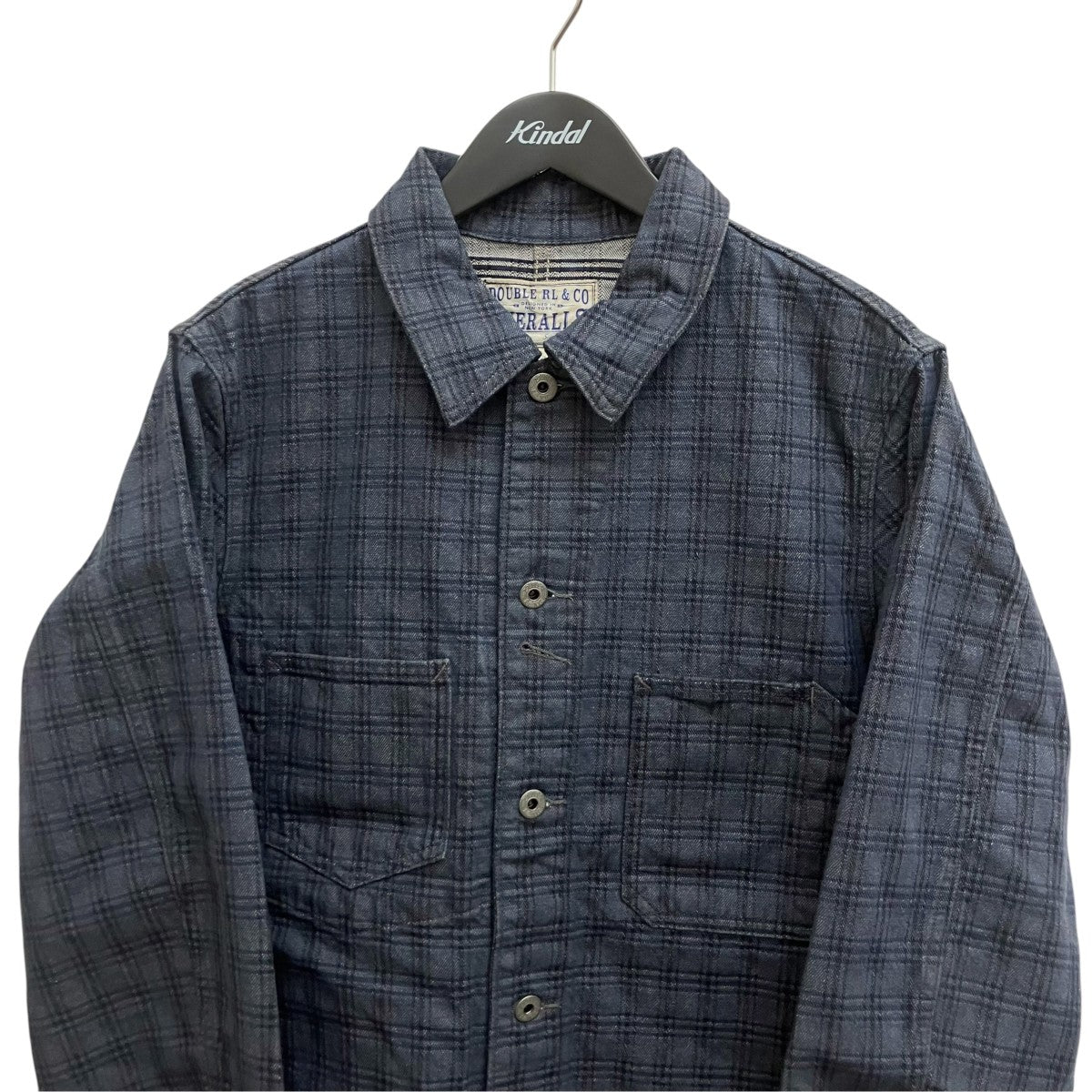 RRL チェック ジャガード デニム ジャケットカバーオール 古着・中古-3枚目のアイテム画像