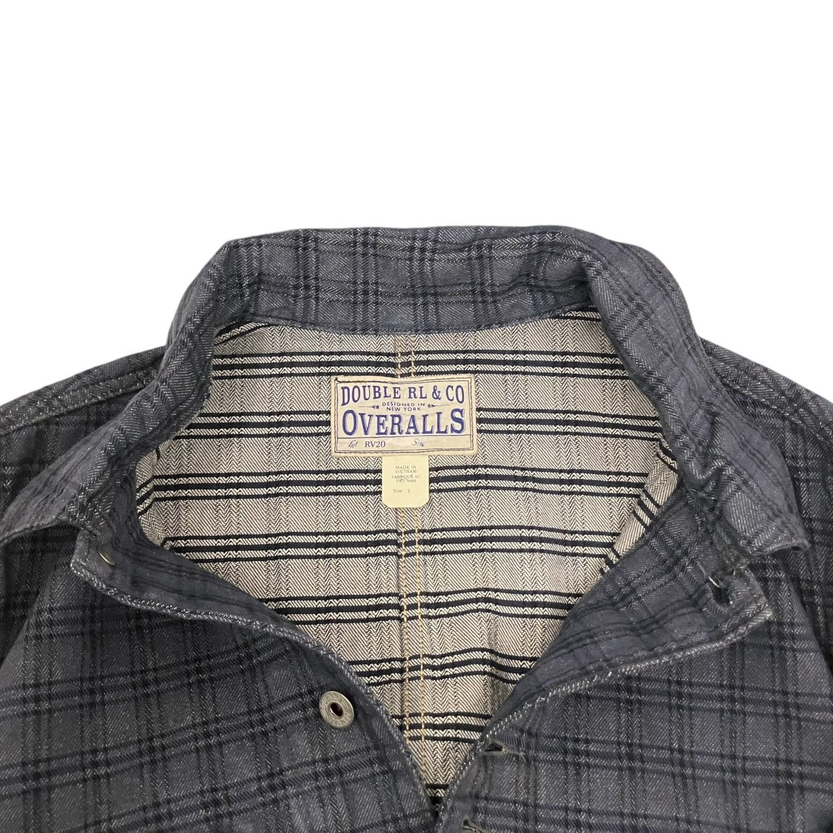RRL チェック ジャガード デニム ジャケットカバーオール 古着・中古-5枚目のアイテム画像
