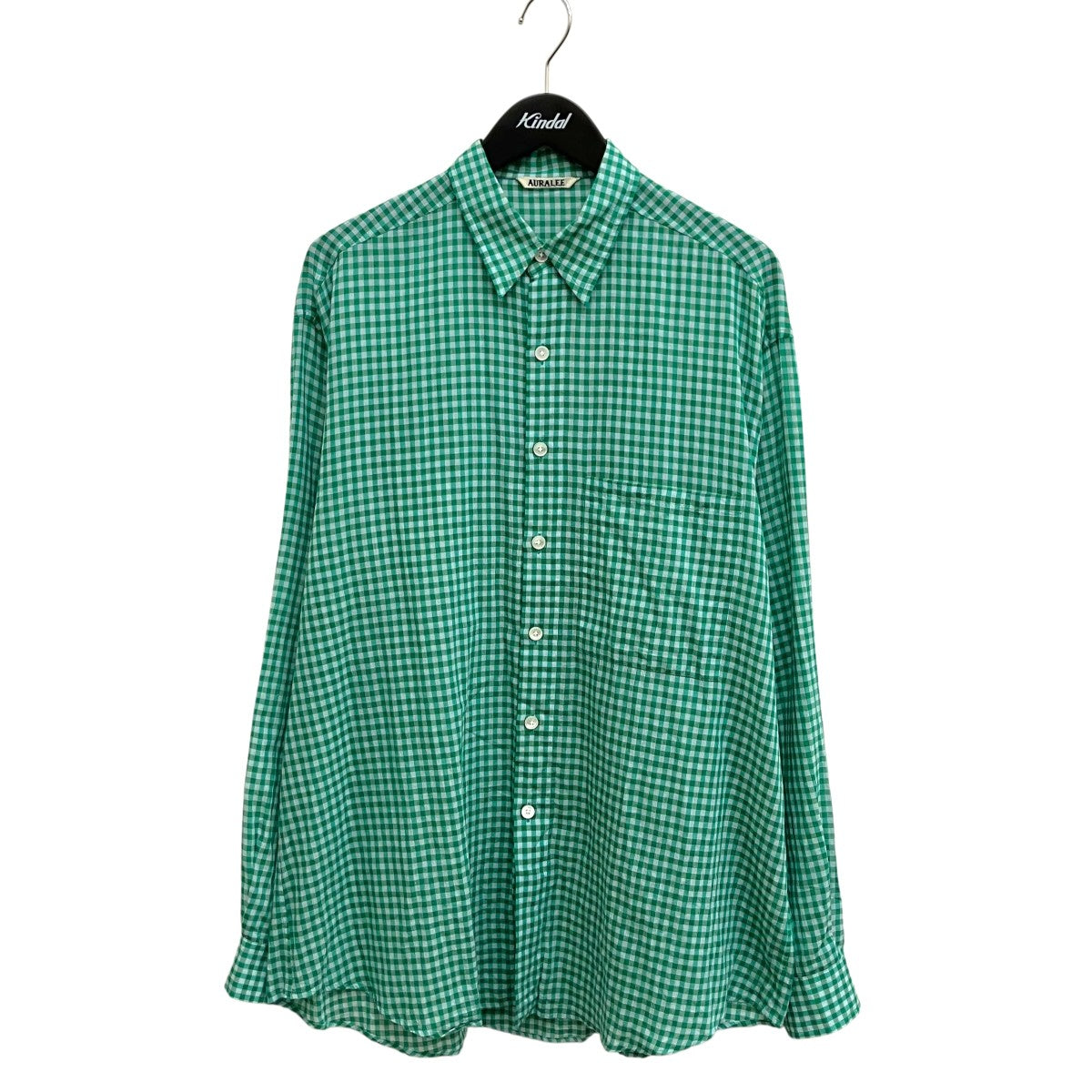 AIRY LIGHT COTTON CHECK BIG SHIRT A25SS01GC