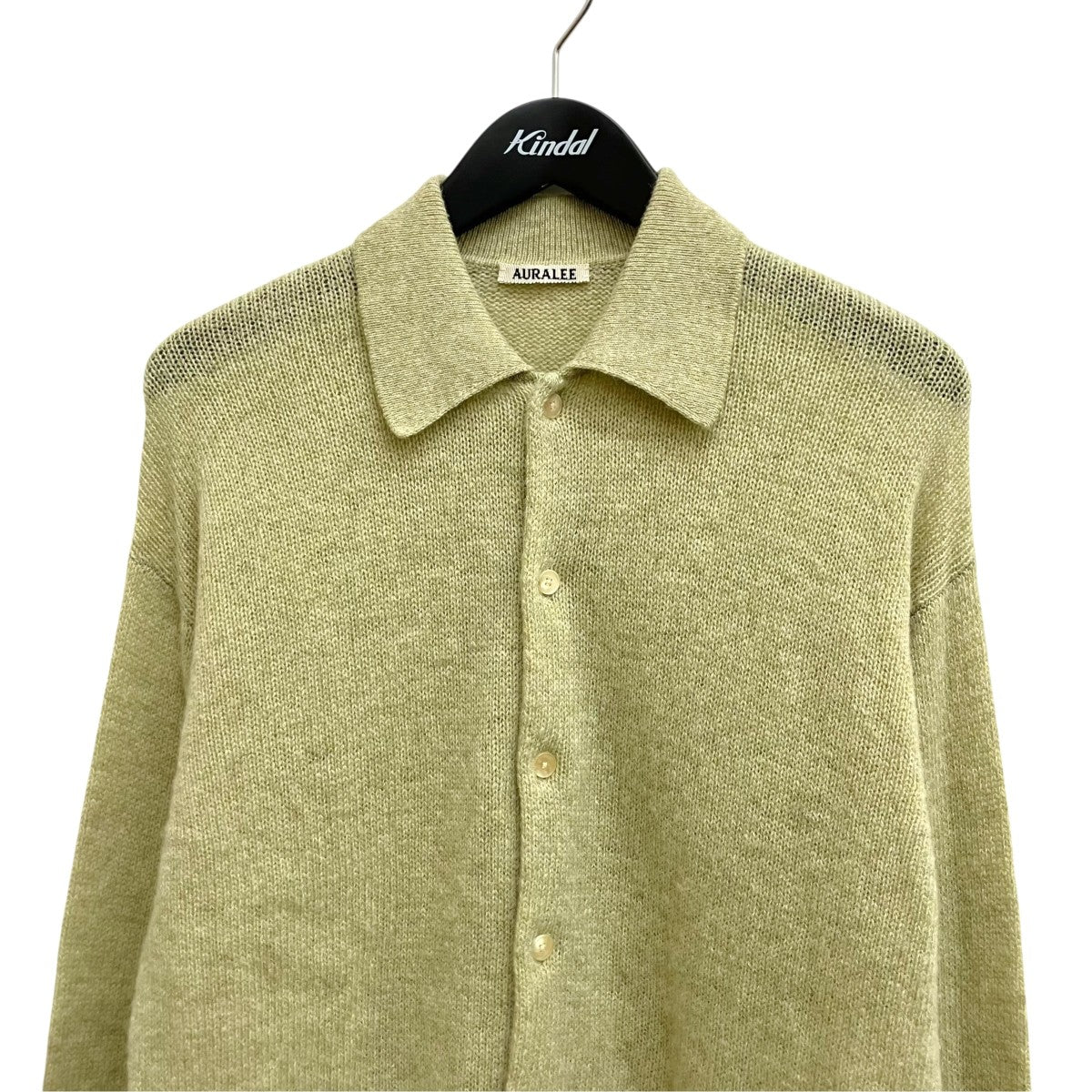AURALEE SHETLAND WOOL CASHMERE KNIT CARDIGAN A23AC01SC 古着・中古-3枚目のアイテム画像