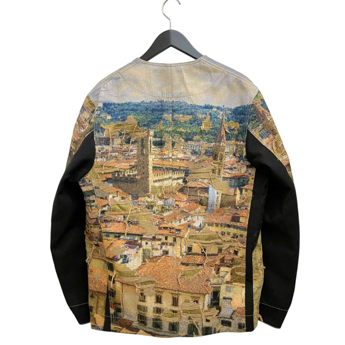 JUNYA WATANABE MAN 26SS タペストリープリント フリンジ ジャケット WQ-J028 古着・中古-2枚目のアイテム画像