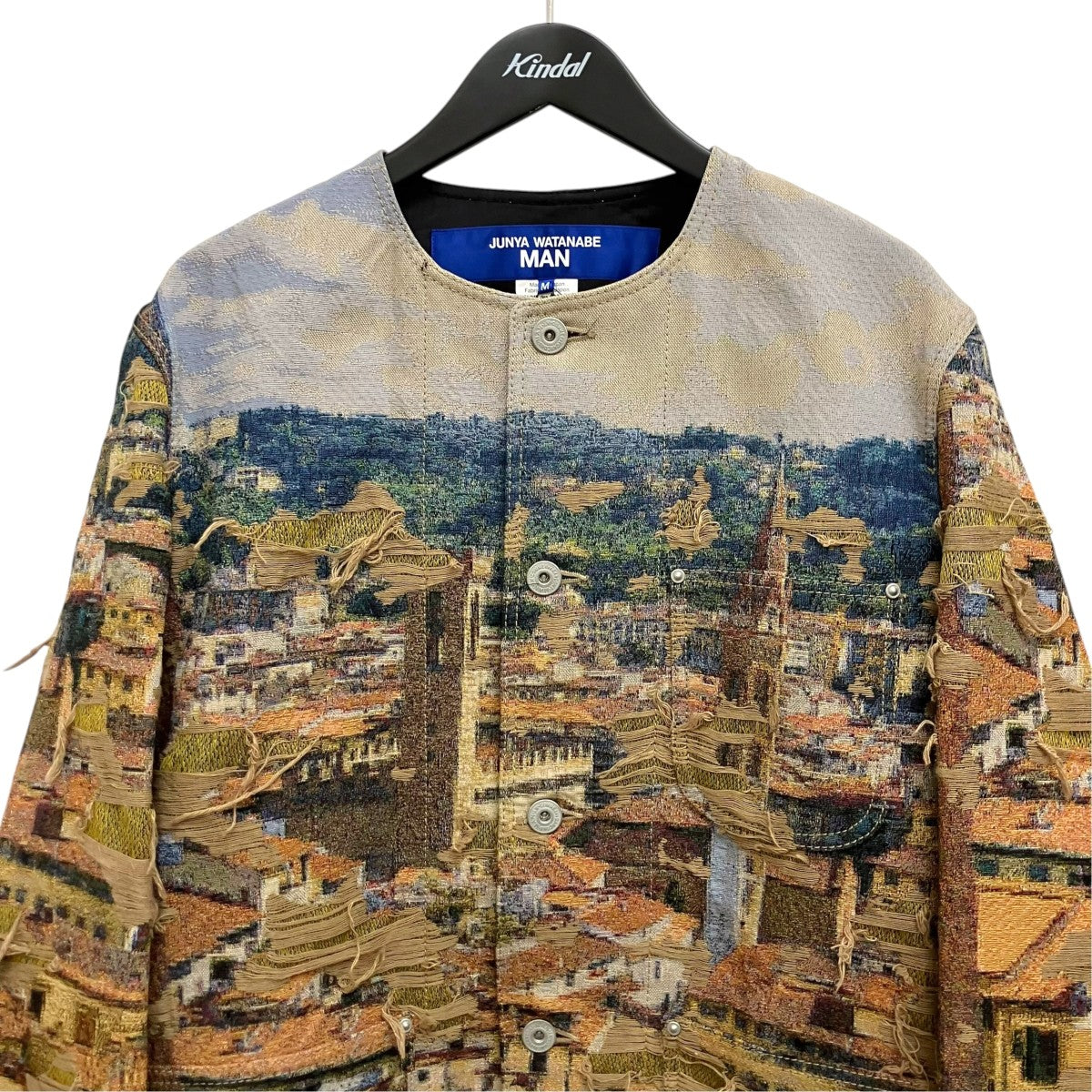 JUNYA WATANABE MAN 26SS タペストリープリント フリンジ ジャケット WQ-J028 古着・中古-3枚目のアイテム画像