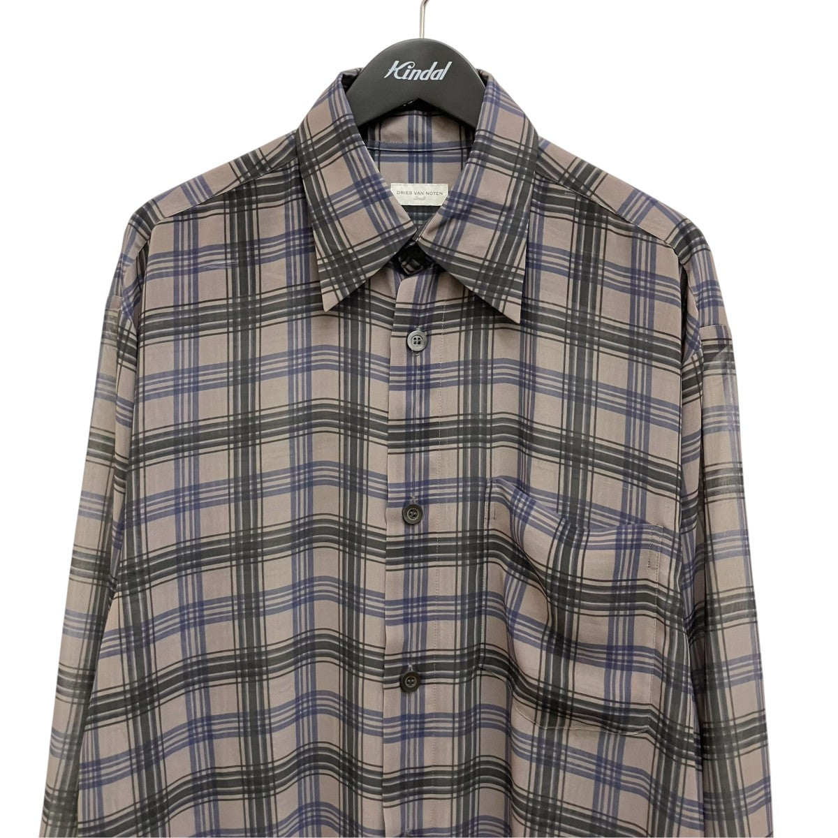 DRIES VAN NOTEN シアーチェックシャツ 古着・中古-3枚目のアイテム画像