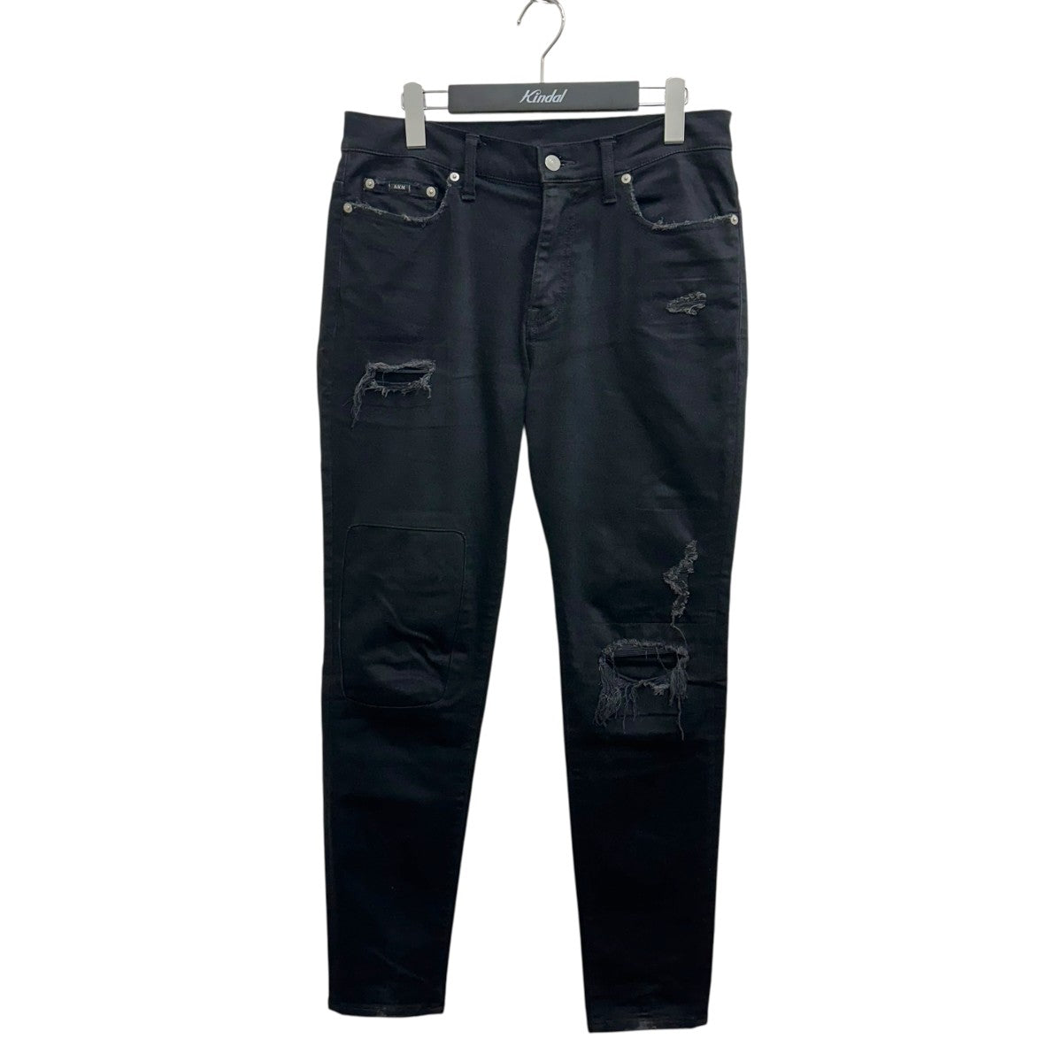 AKM HIGH POWER STRETCH PATCHWORK 5POCKET SKINNY -BLACK HARD USED-ストレッチスキニーパンツP349/CNU196 古着・中古-1枚目のアイテム画像