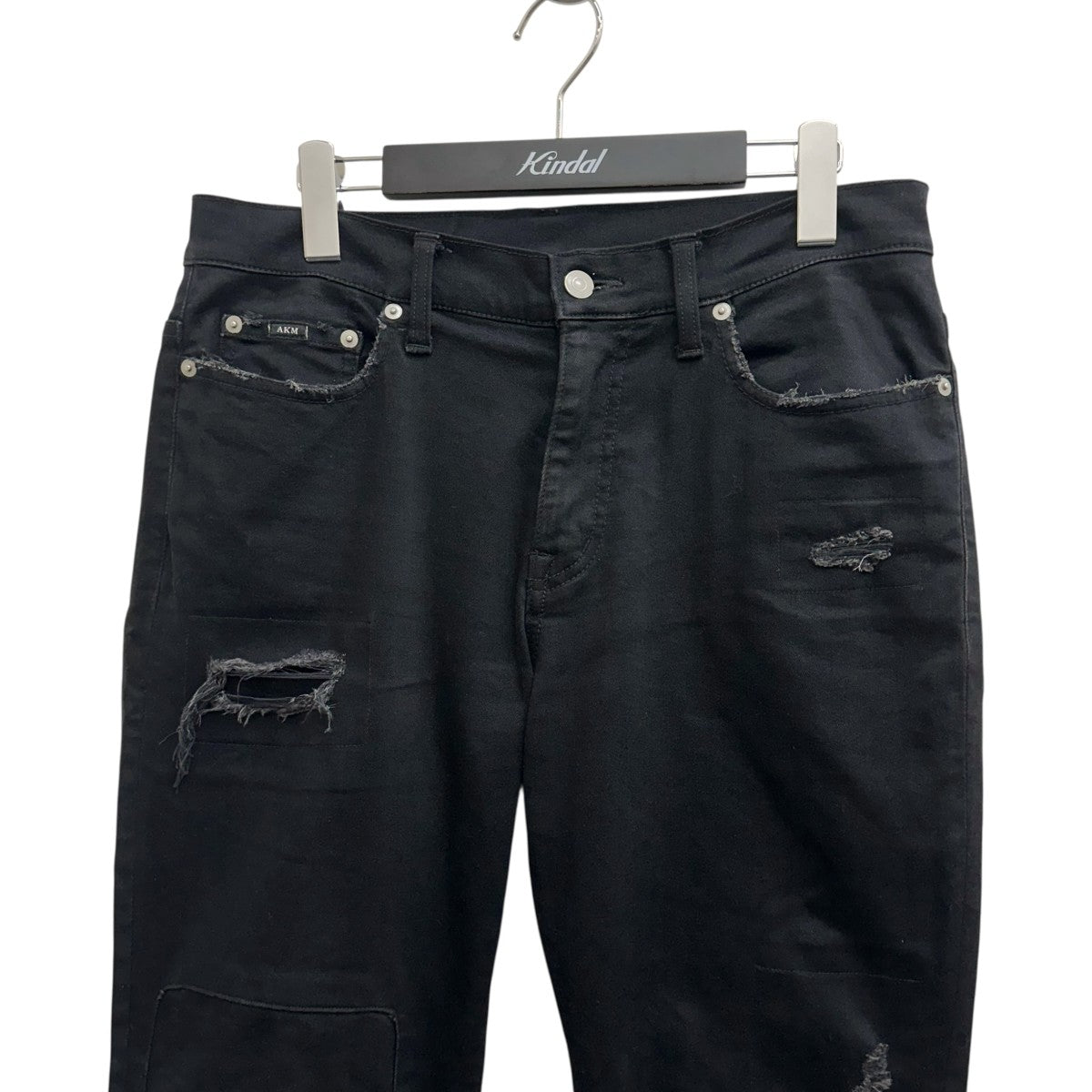 AKM HIGH POWER STRETCH PATCHWORK 5POCKET SKINNY -BLACK HARD USED-ストレッチスキニーパンツP349/CNU196 古着・中古-3枚目のアイテム画像