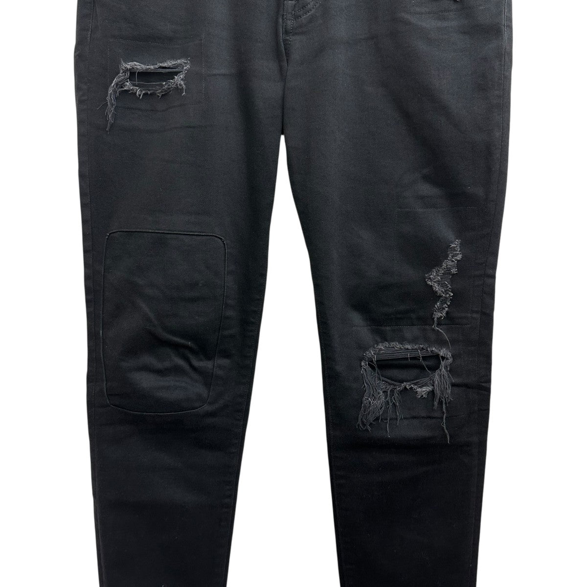 AKM HIGH POWER STRETCH PATCHWORK 5POCKET SKINNY -BLACK HARD USED-ストレッチスキニーパンツP349/CNU196 古着・中古-4枚目のアイテム画像