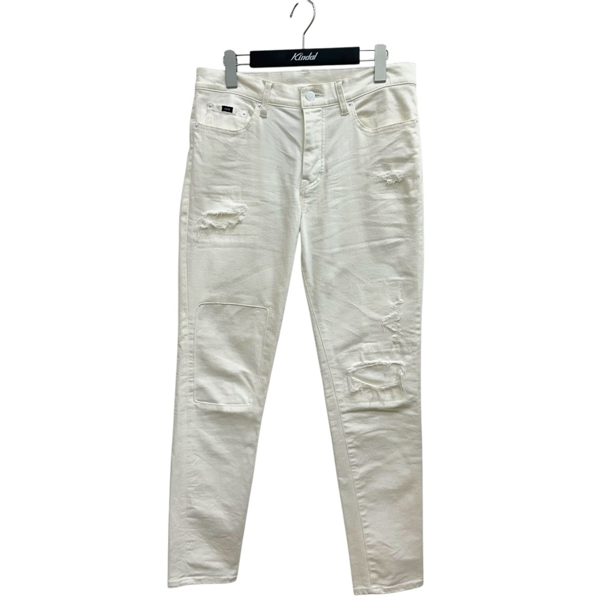AKM HIGH STRETCH PATCHWORK 5POCKET SKINNY DENIM -WHITE HARD USED-スキニーデニムパンツP349/CNU194 古着・中古-1枚目のアイテム画像