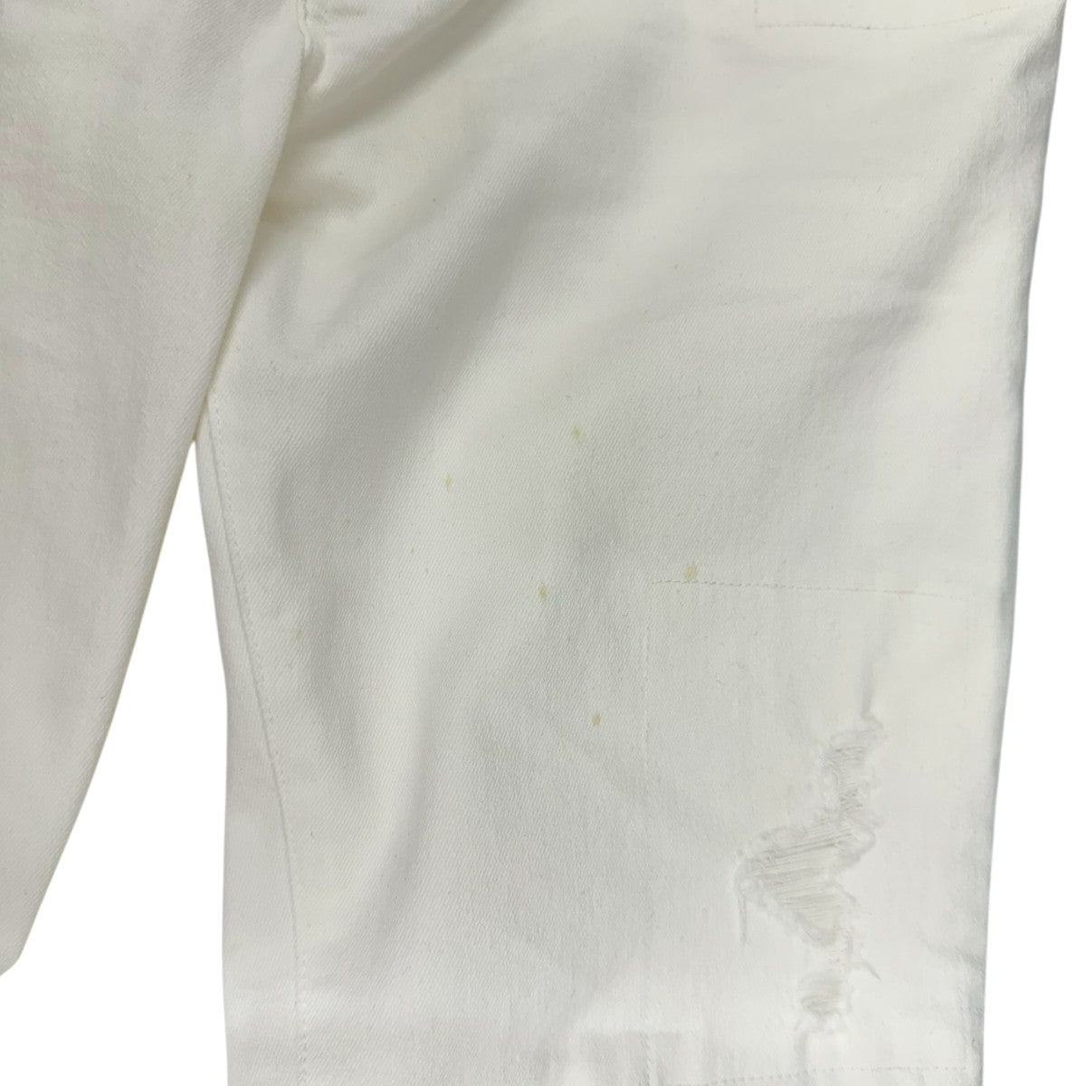 AKM HIGH STRETCH PATCHWORK 5POCKET SKINNY DENIM -WHITE HARD USED-スキニーデニムパンツP349/CNU194 古着・中古-6枚目のアイテム画像