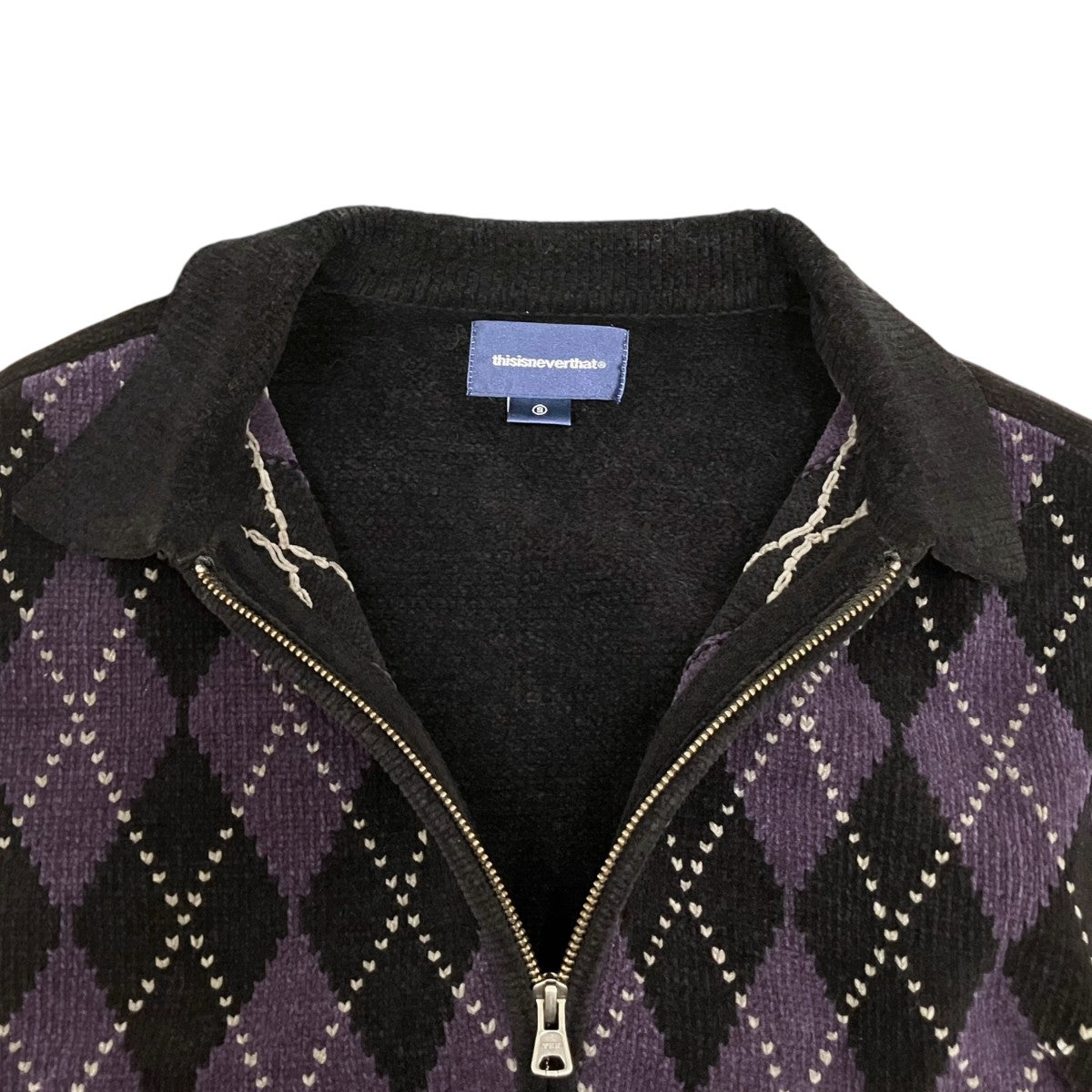 thisisneverthat Argyle Zip Knit Cardigan SE／SP01-010224 古着・中古-6枚目のアイテム画像