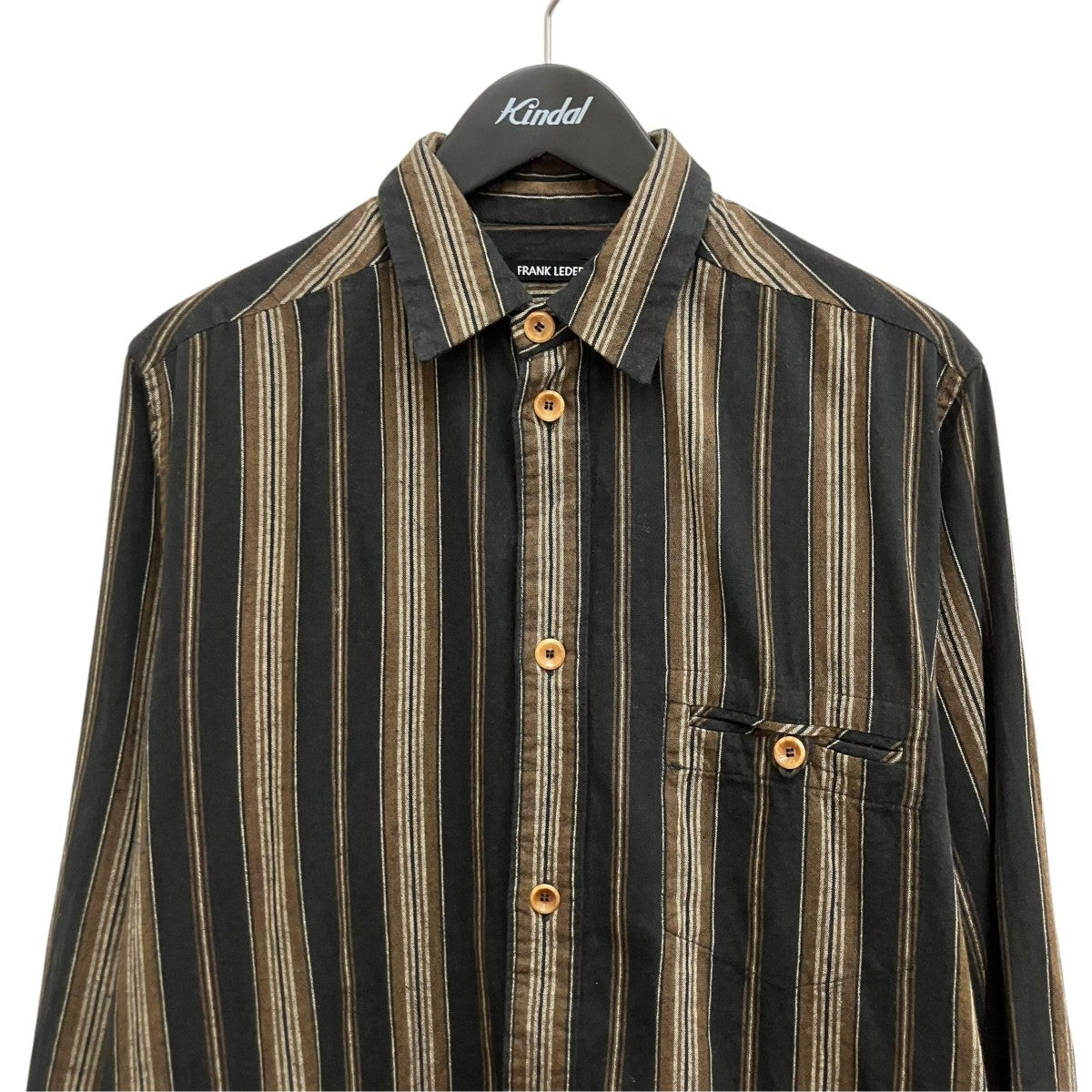 FARMERS STRIPED COTTON LINEN OLD STYLE SHIRT 0716027