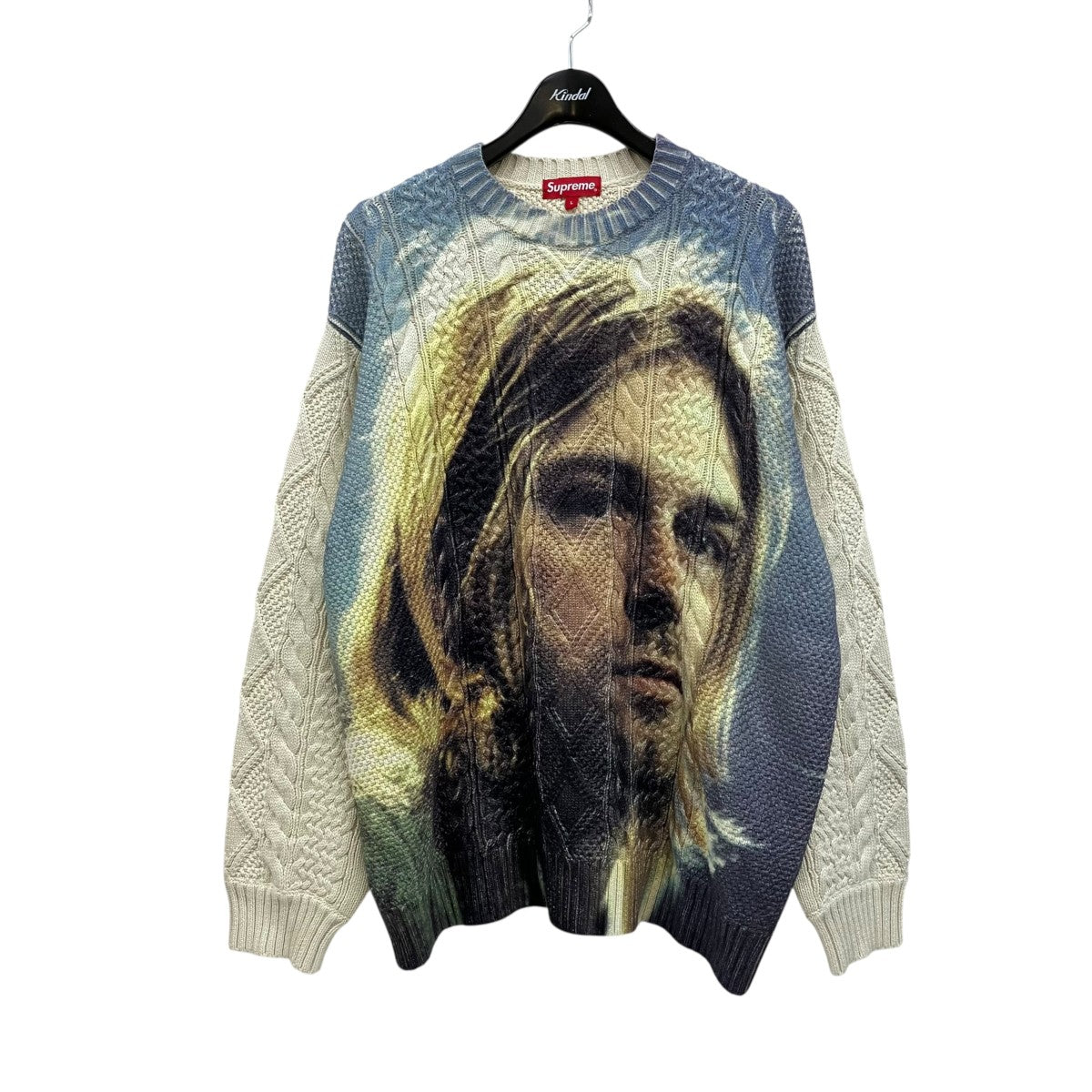 Kurt Cobain Sweaterプリントケーブルニット
