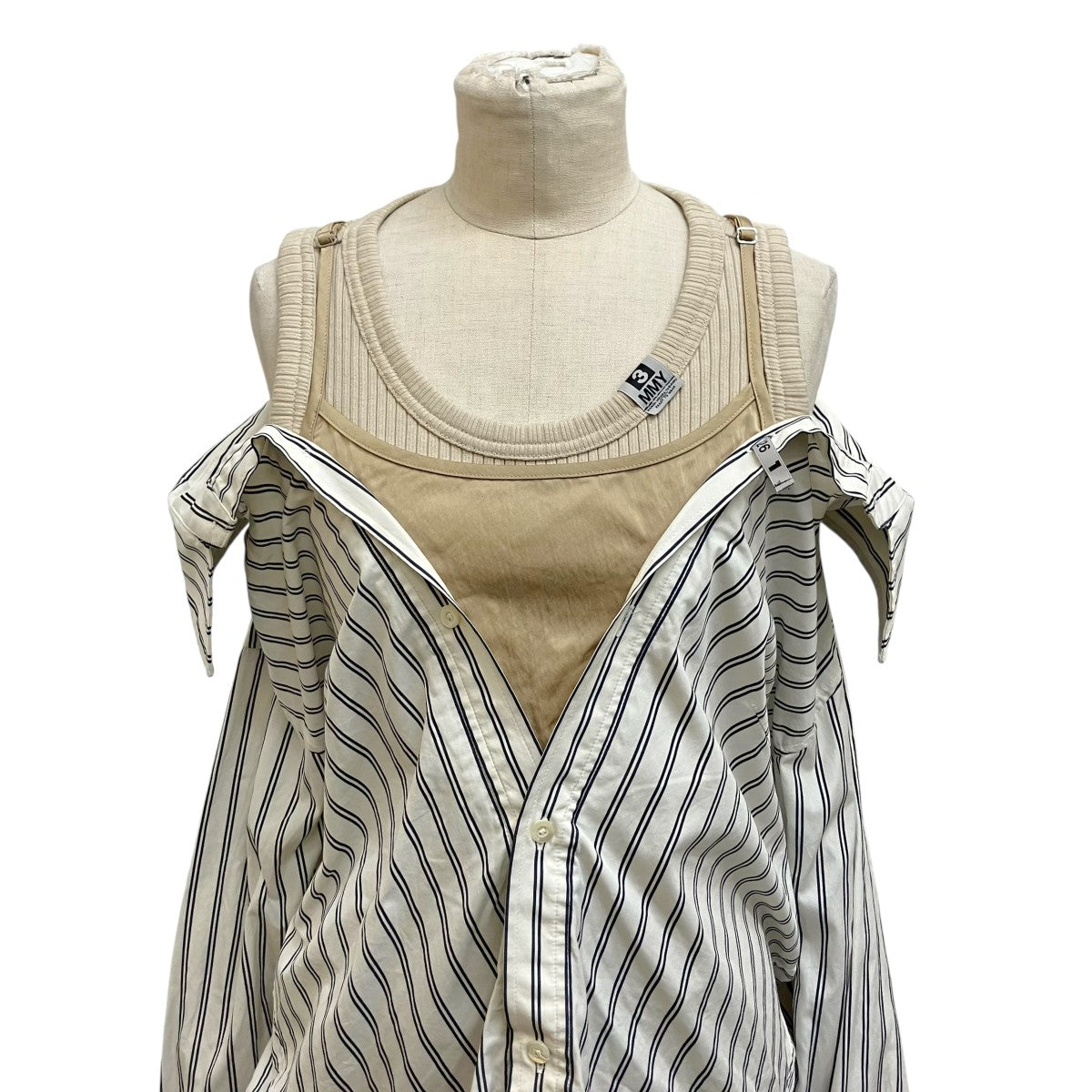 Maison MIHARA YASUHIRO LAYERED STRIPE SHIRTS B16SH181 古着・中古-4枚目のアイテム画像