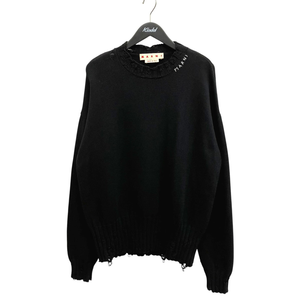 MARNI 23AW コットンダメージクルーネックニット GCMG0210A0 古着・中古-1枚目のアイテム画像