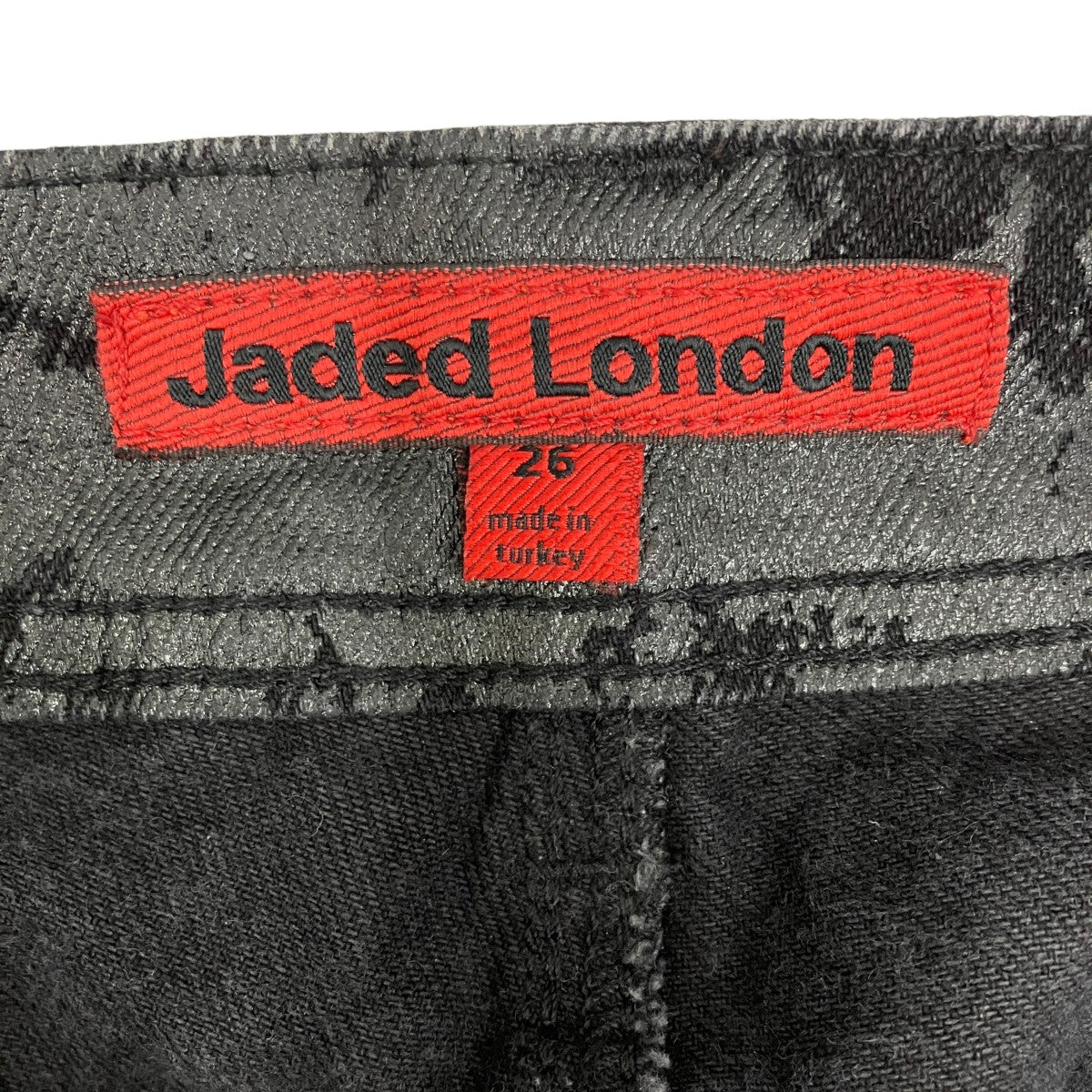 JADED LONDON Wax Coated Drift Bootcut Jeans 古着・中古-10枚目のアイテム画像