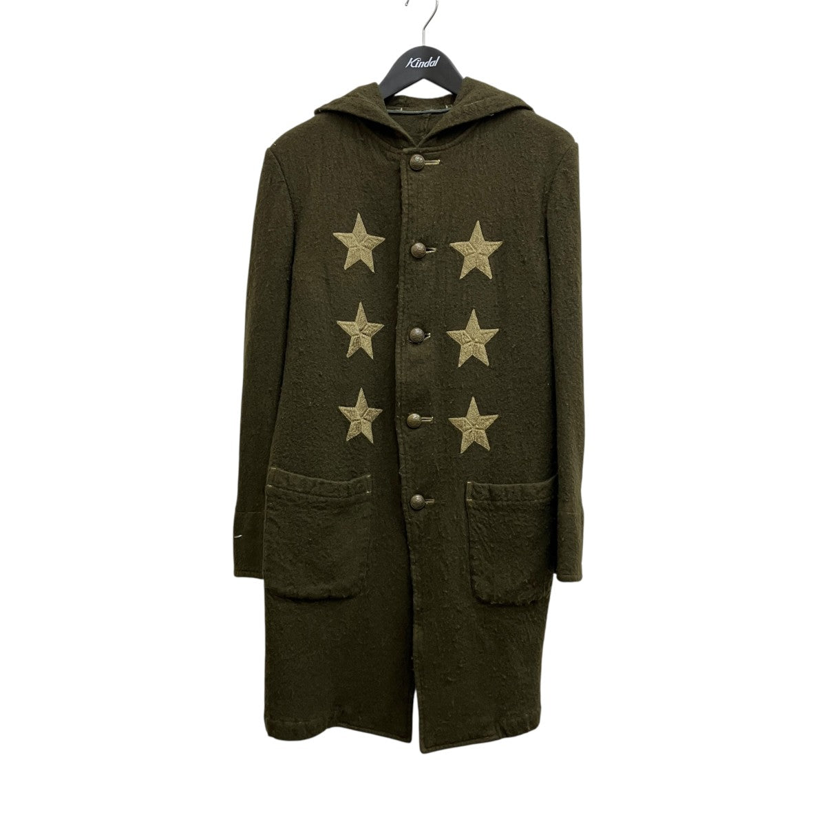 Yohji Yamamoto pour homme 06AW星刺繍フーデッドコートHB-C28-919 古着・中古-1枚目のアイテム画像