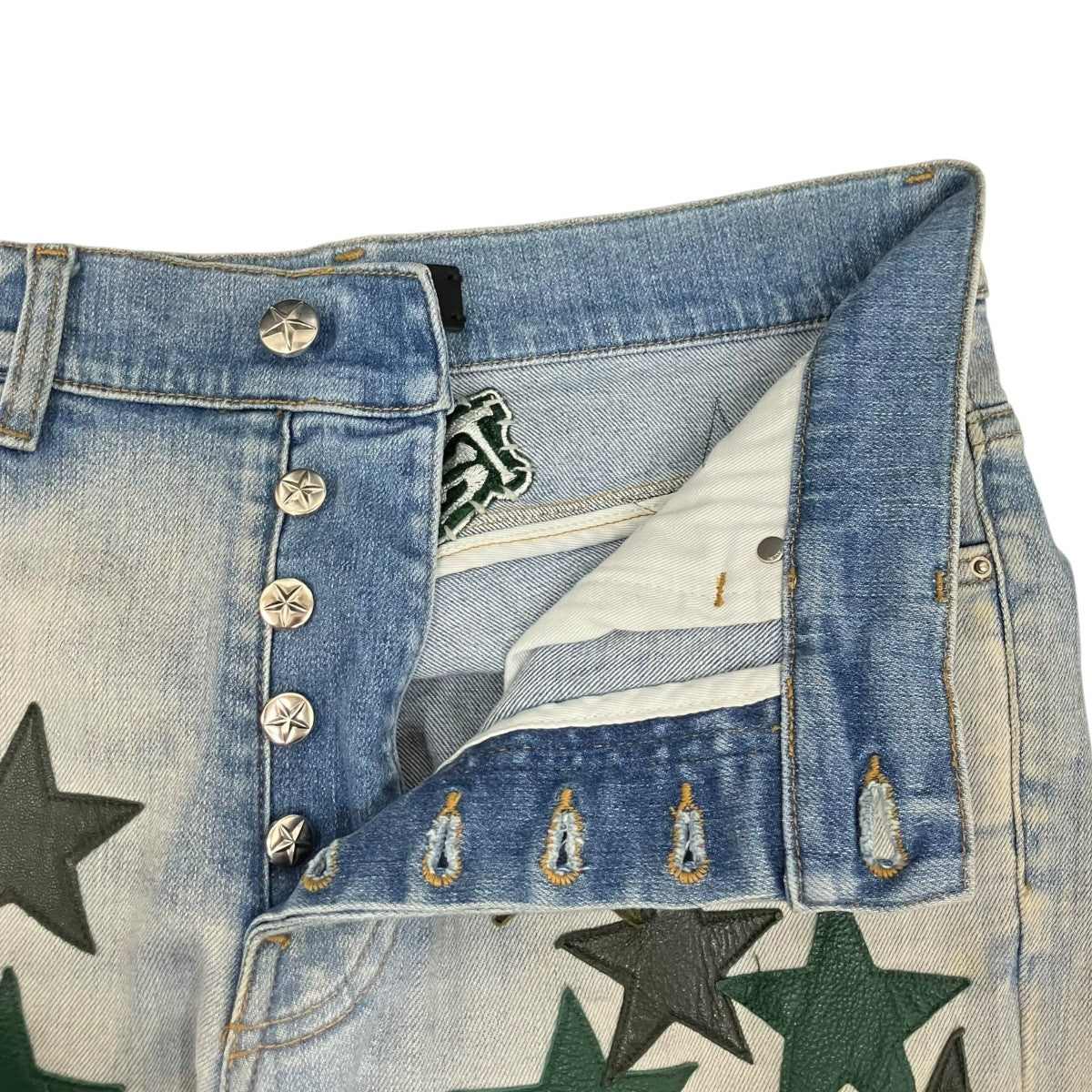 AMIRI(アミリ) CHEMIST LEATHER STARS JEANデニムパンツ インディゴ 