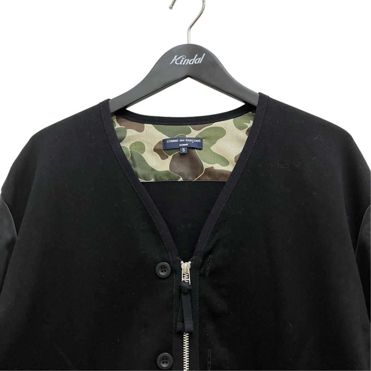 COMME des GARCONS HOMME 綿ダブルフェイス×ナイロンツイルジップカーディガンHL-T005 古着・中古-3枚目のアイテム画像