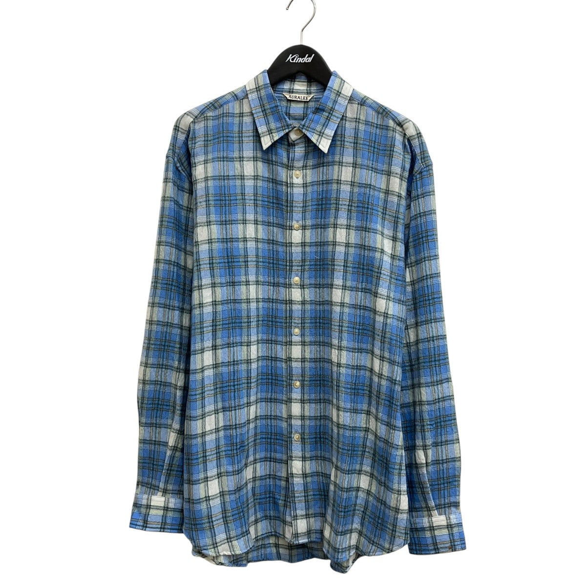 AURALEE AIRY WOOL CHECK SHIRT ／A24AS01WN 古着・中古-1枚目のアイテム画像