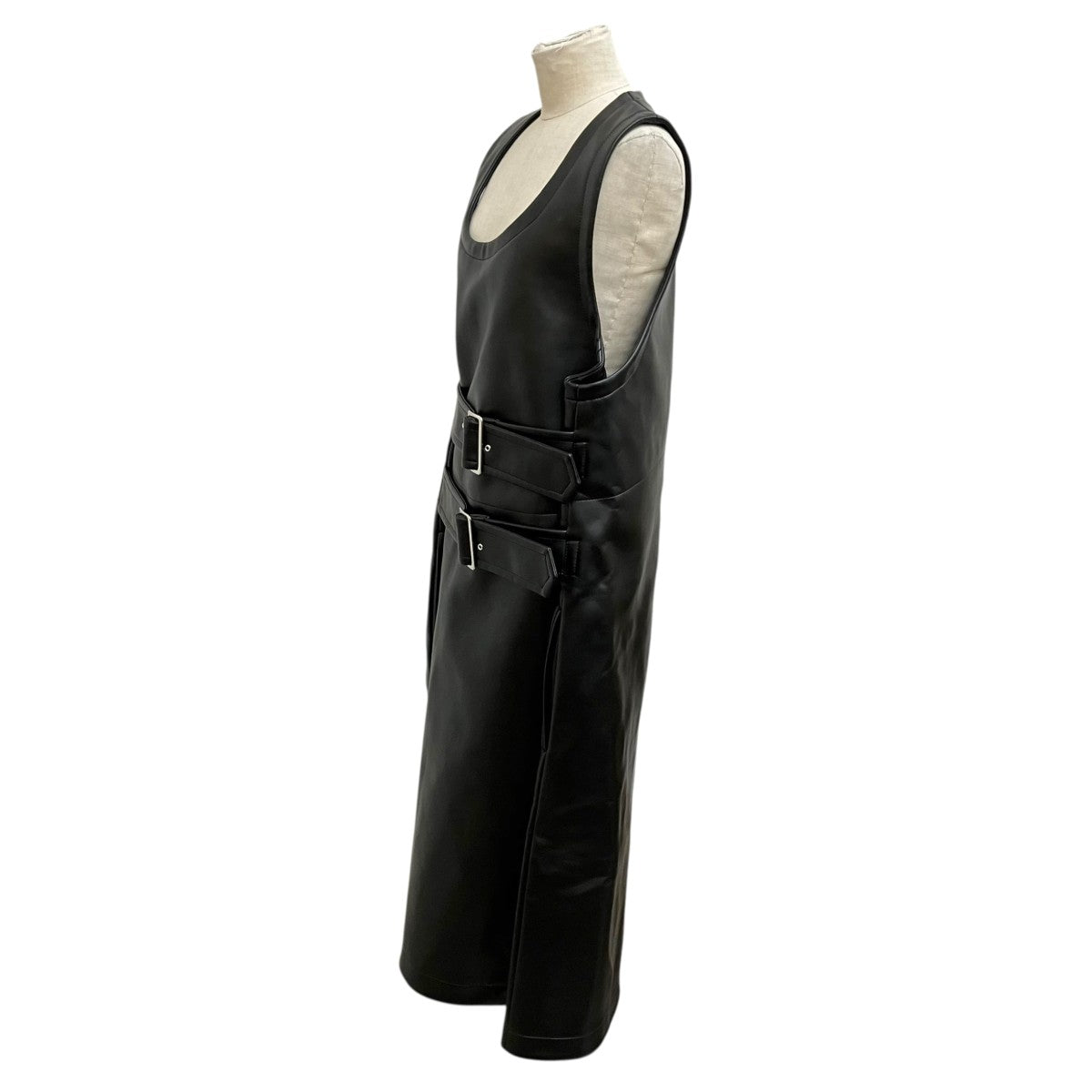 BLACK COMME des GARCONS AD2025 フェイクレザー バックル ドレス 1P-A002 古着・中古-3枚目のアイテム画像
