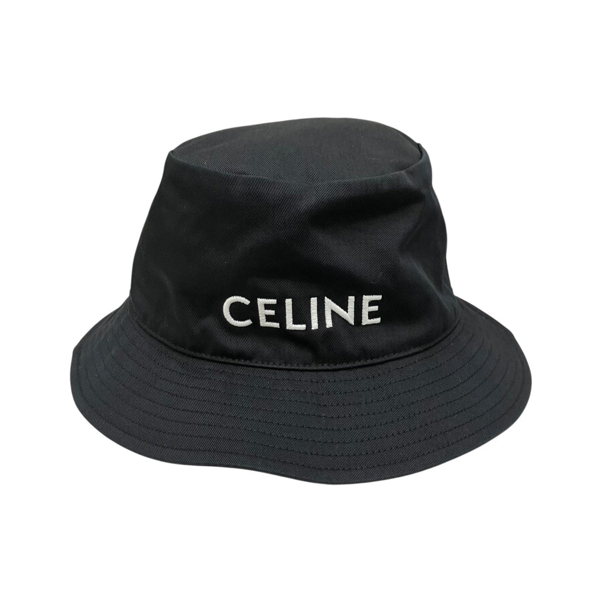 CELINE セリーヌ　バケットハット　ブラック　Mサイズ　バケハ　黒　刺繍 CELINE(セリーヌ) ロゴ刺繍バケットハット2AUO4968P 2AUO4968P