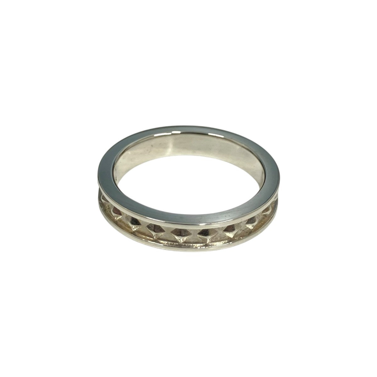 CALEEキャリーポリシーリングブラス製２１号 CALEE(キャリー) STUDS SILVER NARROW RING シルバー サイズ 21号