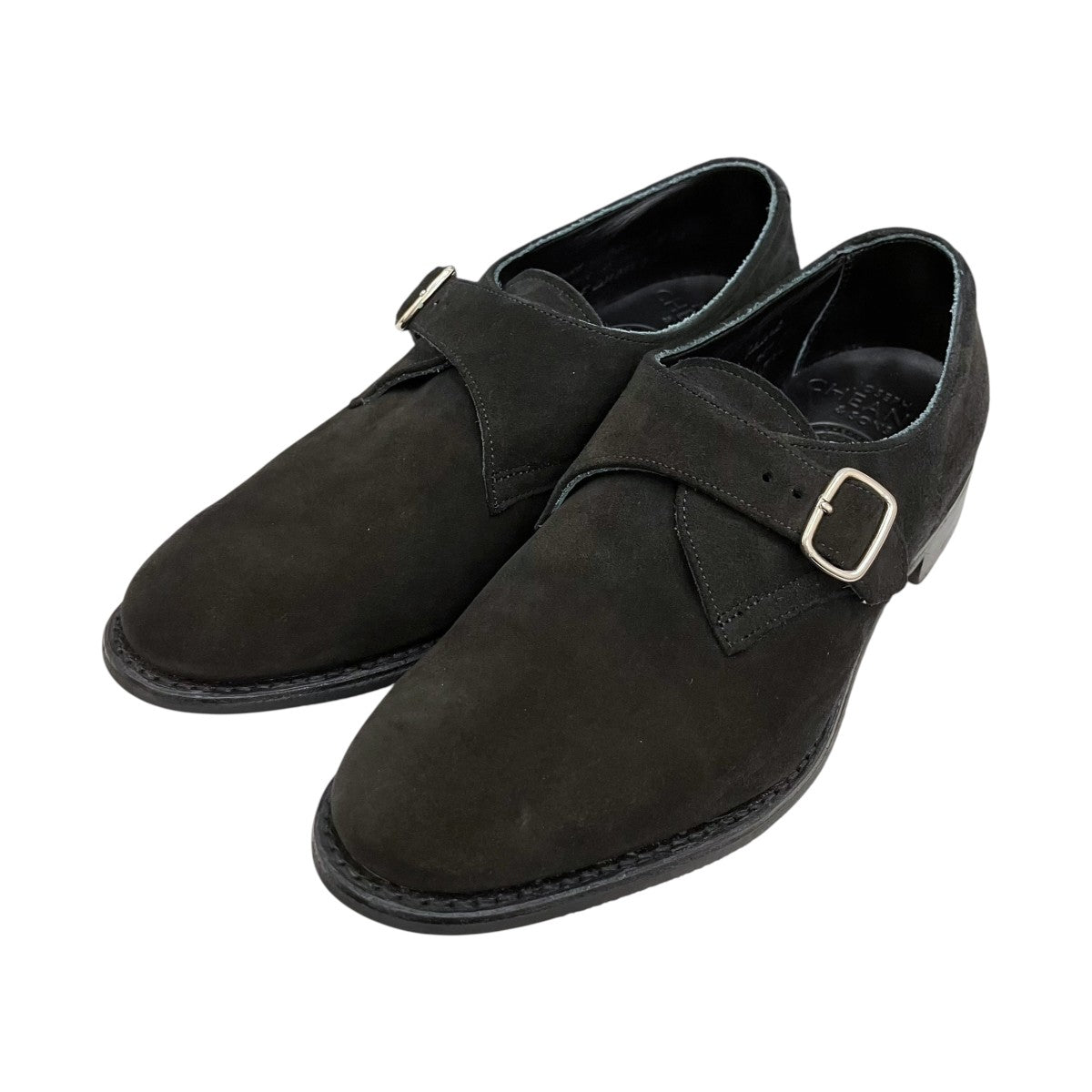 Joseph Cheaney PETER D ALT BLK SOFT SUEDE スエードモンクストラップレザーシューズ 古着・中古-1枚目のアイテム画像
