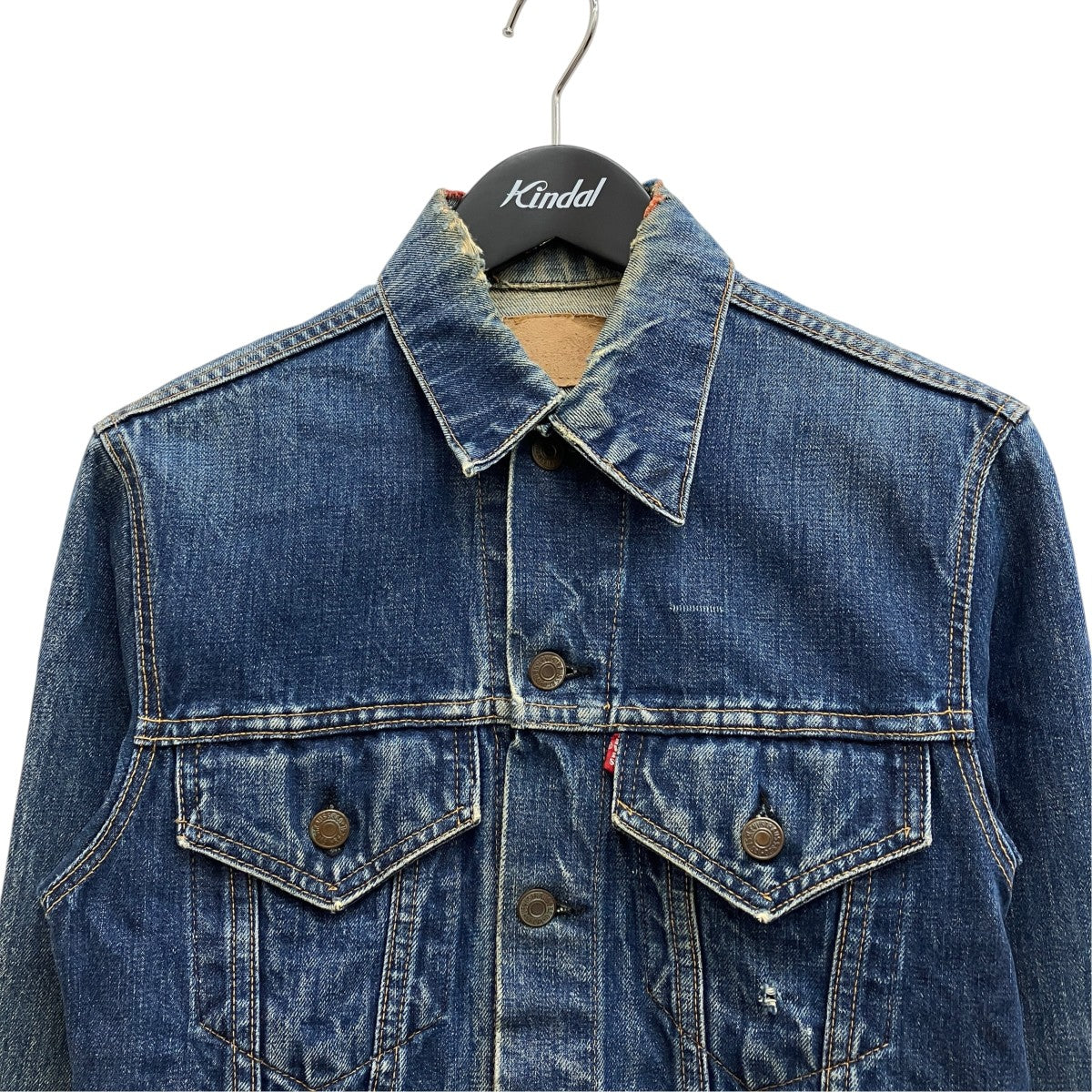 LEVI’S 60s BIGE 不均等V ボタン裏525 オレンジステッチデニムジャケット70505 古着・中古-3枚目のアイテム画像