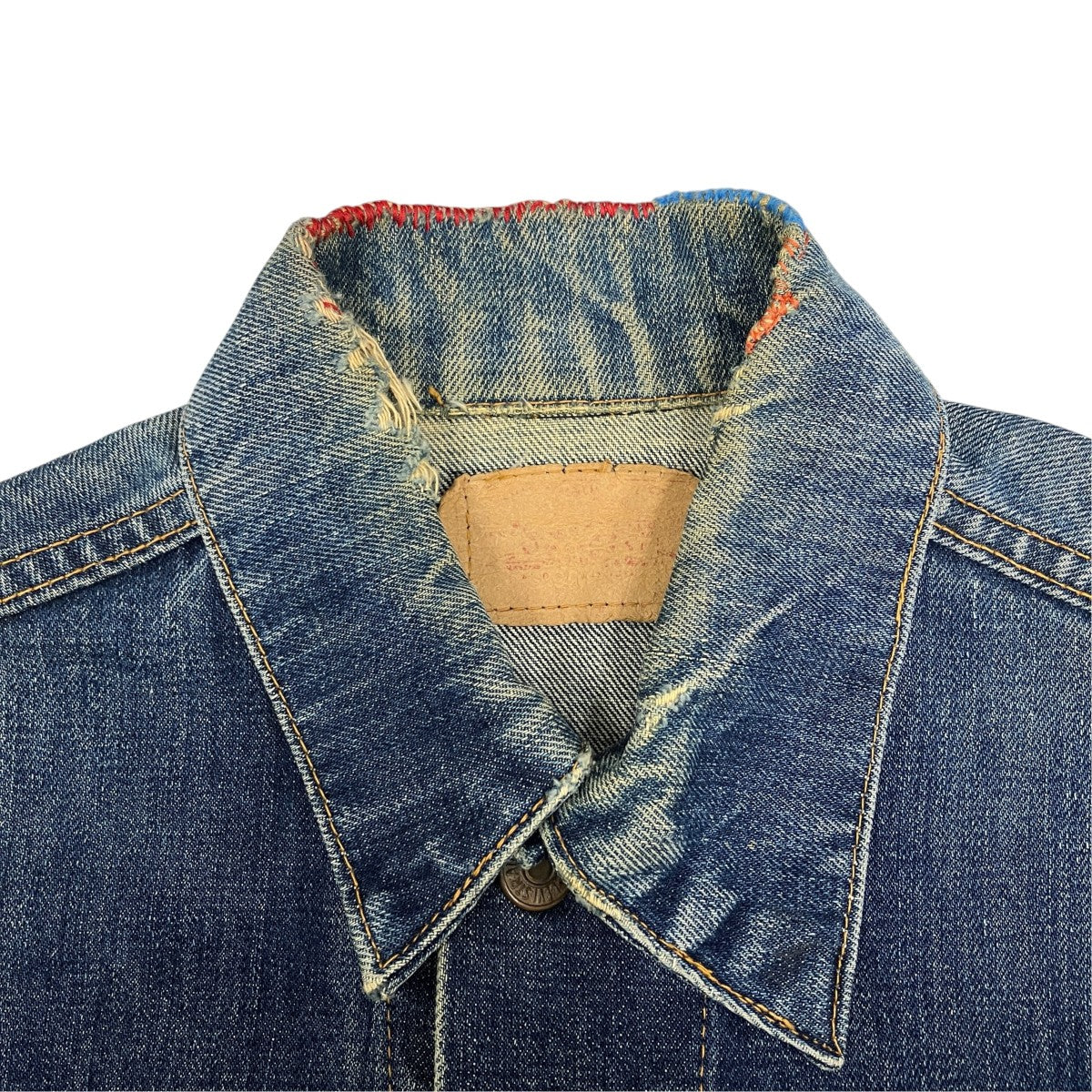LEVI’S 60s BIGE 不均等V ボタン裏525 オレンジステッチデニムジャケット70505 古着・中古-5枚目のアイテム画像