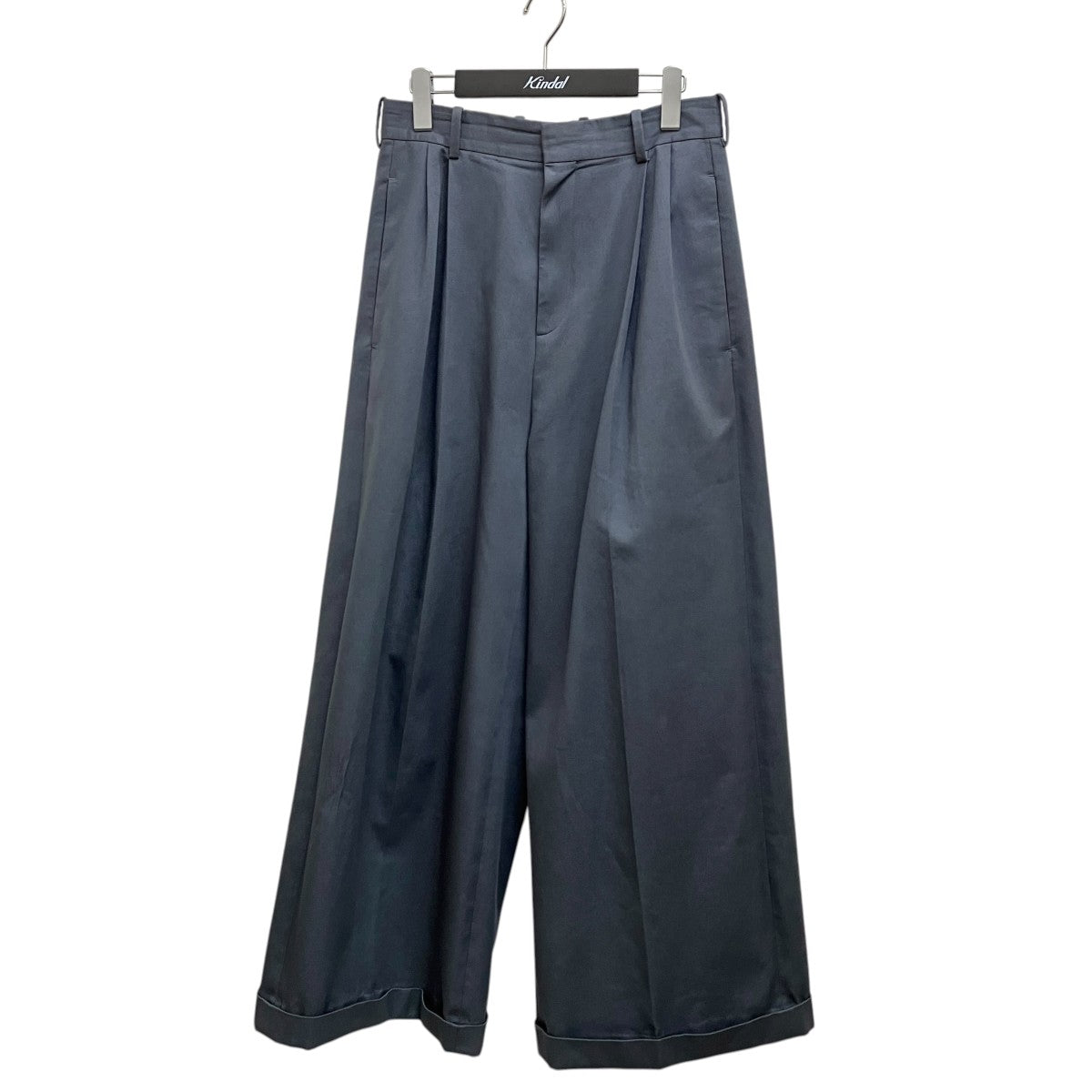 LOEWE 25SSレザーパッチ ワイドチノ ツータックスラックスH526Y04WFX 古着・中古-1枚目のアイテム画像