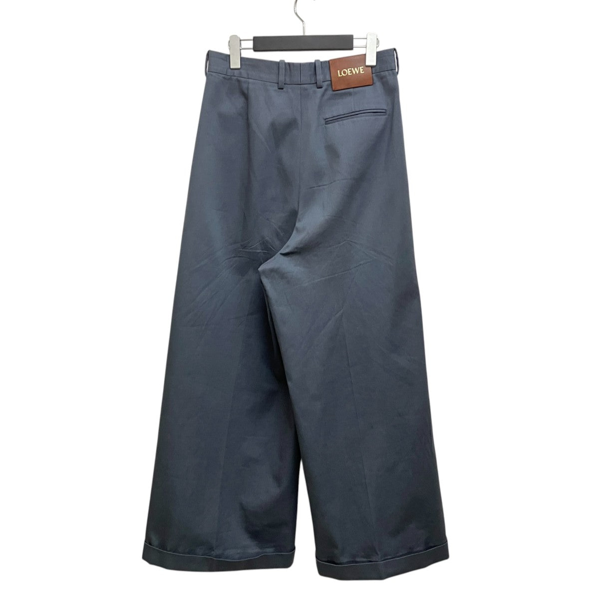 LOEWE 25SSレザーパッチ ワイドチノ ツータックスラックスH526Y04WFX 古着・中古-2枚目のアイテム画像
