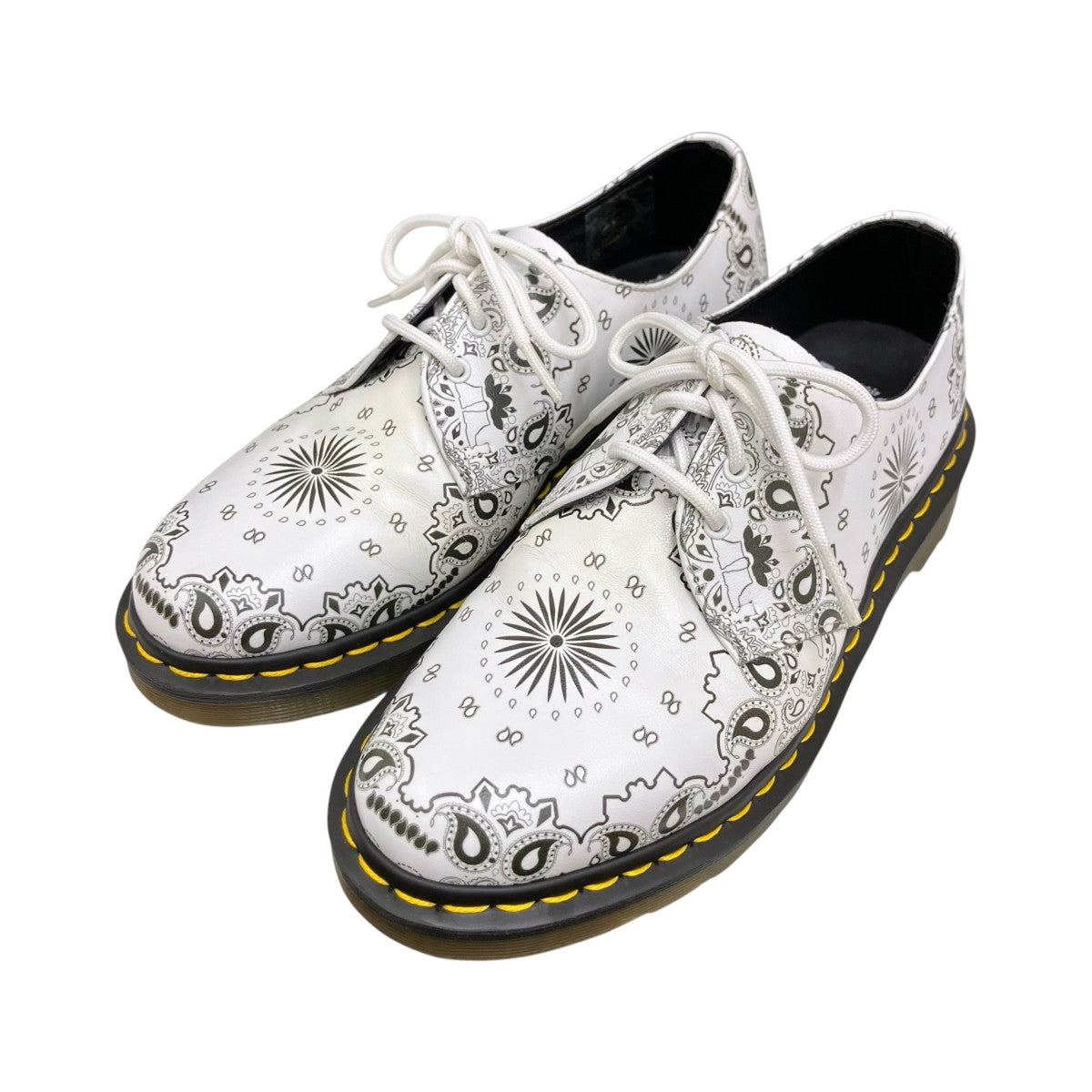 Dr．Martens バンダナホワイト ブラックレザーシューズ1461 古着・中古-1枚目のアイテム画像