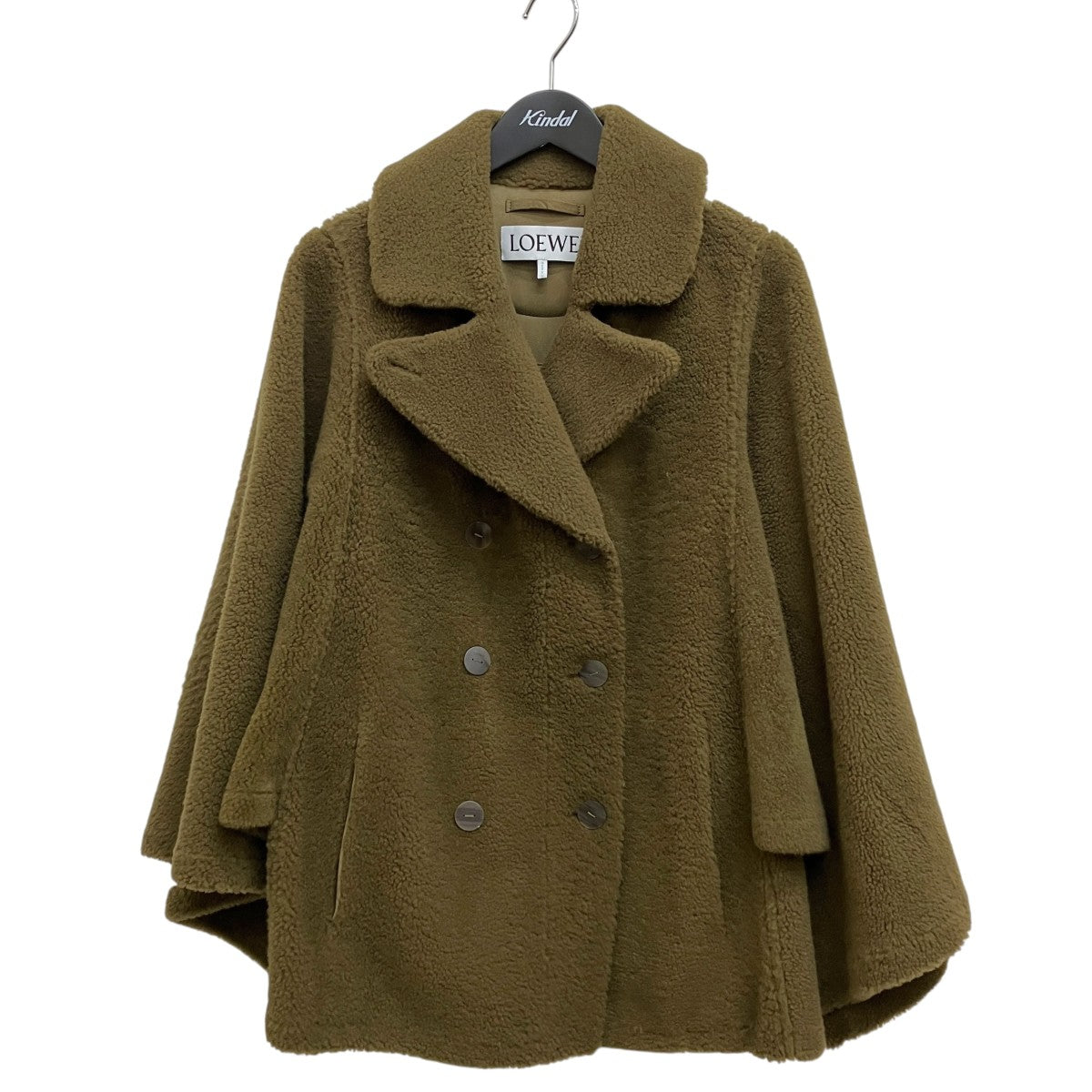 LOEWE ボアダブルブレストコートポンチョS540Y19L04 古着・中古-1枚目のアイテム画像
