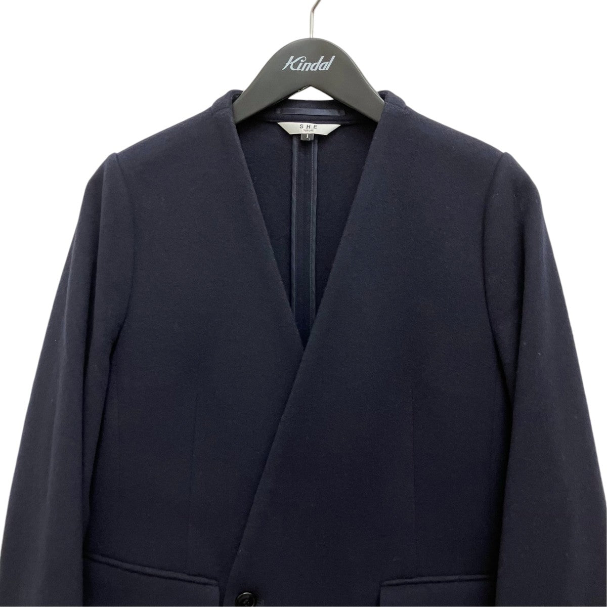 SHE Tokyo ウール×カシミヤノーカラージャケットS-JK-39 古着・中古-3枚目のアイテム画像