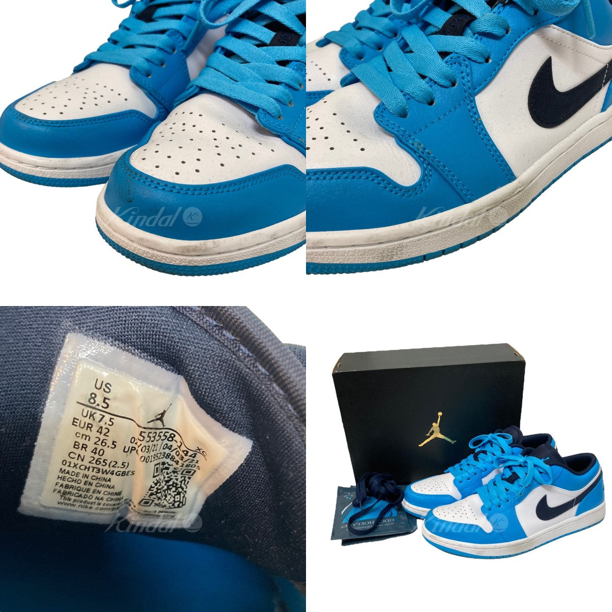 NIKE(ナイキ) AIR JORDAN 1 LOW 553558-144 スカイブルーホワイト ...