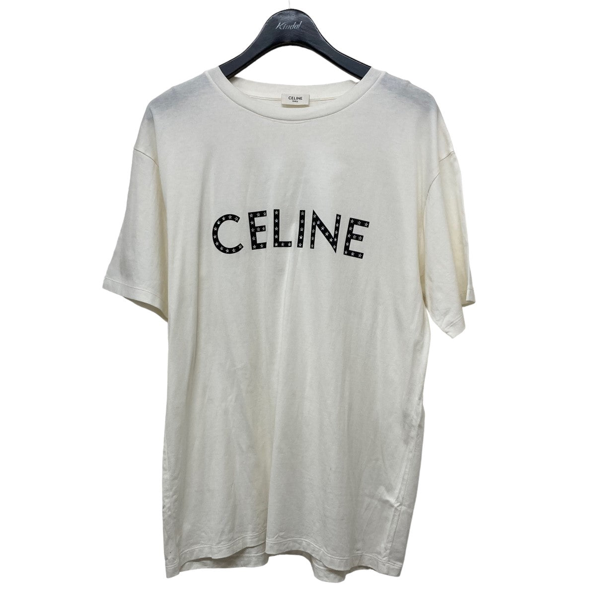 CELINE(セリーヌ) ラインストーンルーズＴシャツ 2X47F671Q ホワイト 