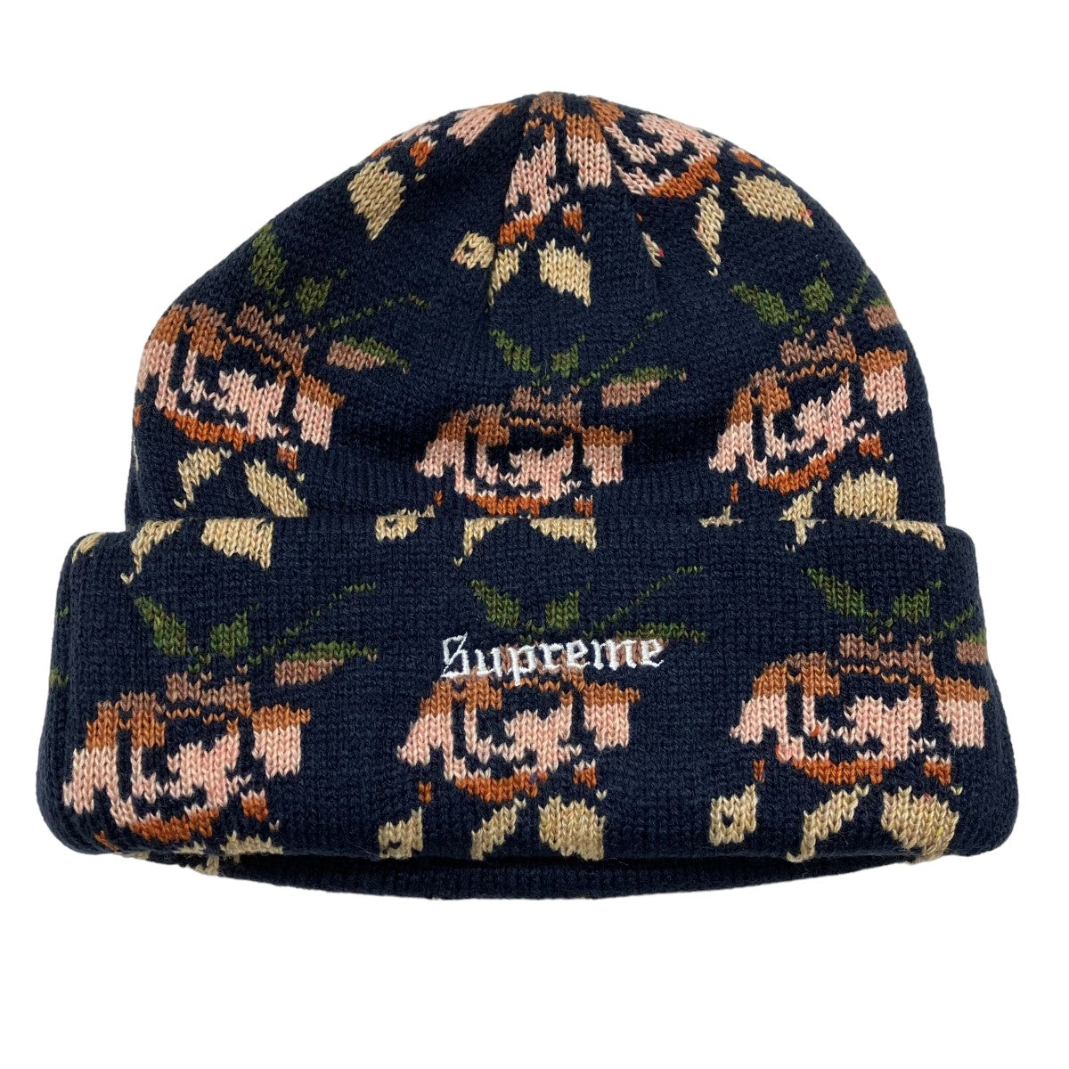 Supreme(シュプリーム) Rose Jacquard Beanie SUPREMEニット帽 ネイビー｜【公式】カインドオルオンライン  ブランド古着・中古通販【kindal】