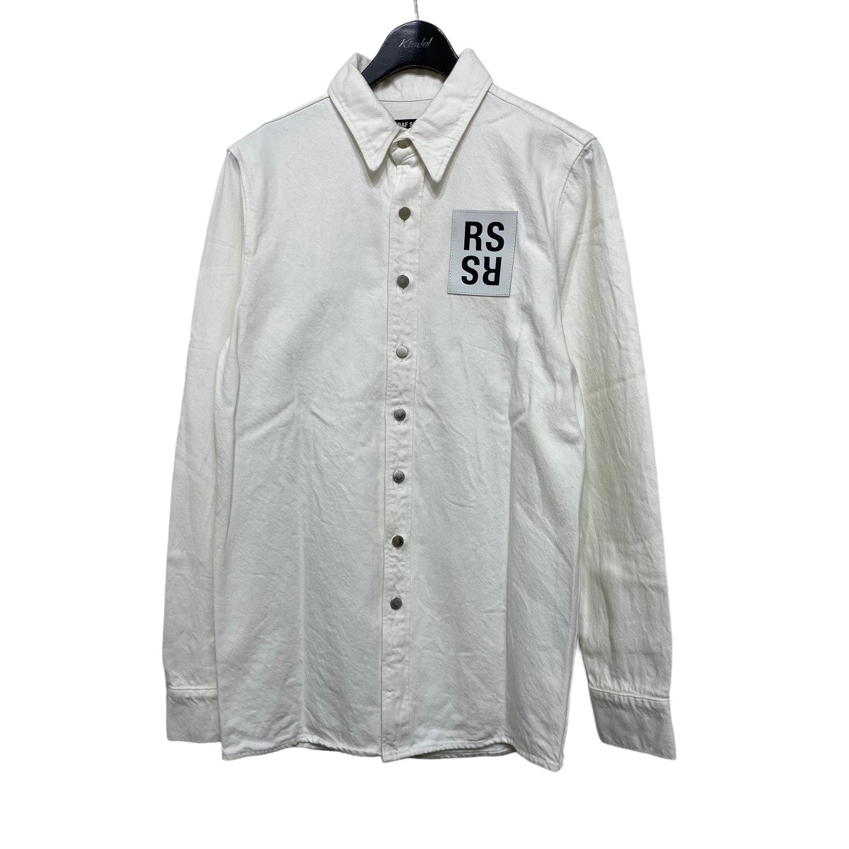 Logo Patch Denim Overshirt White