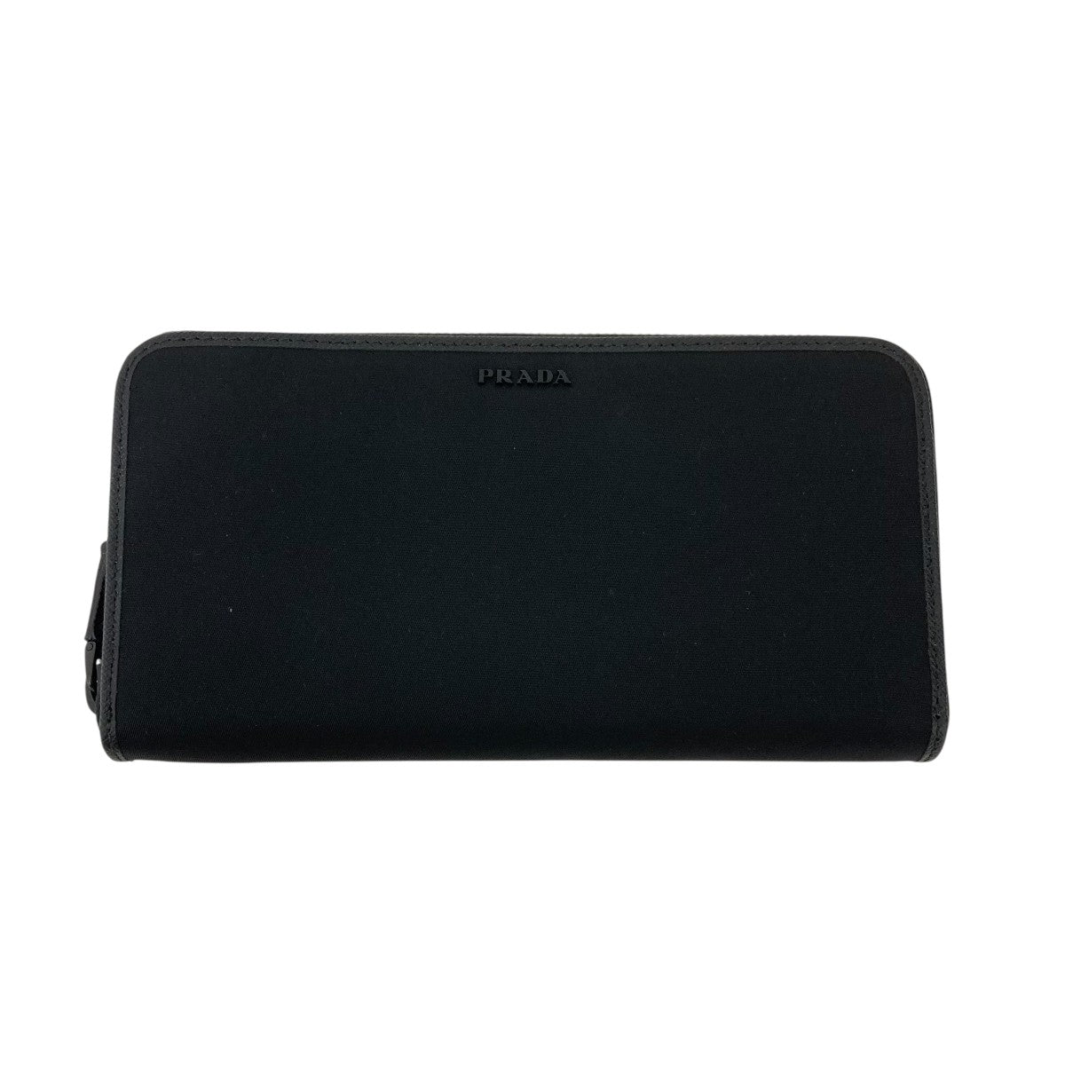 PRADA プラダ ナイロン ラウンドファスナー 長財布 ブラック PRADA プラダ ナイロン ラウンドファスナー長財布 三角プレート