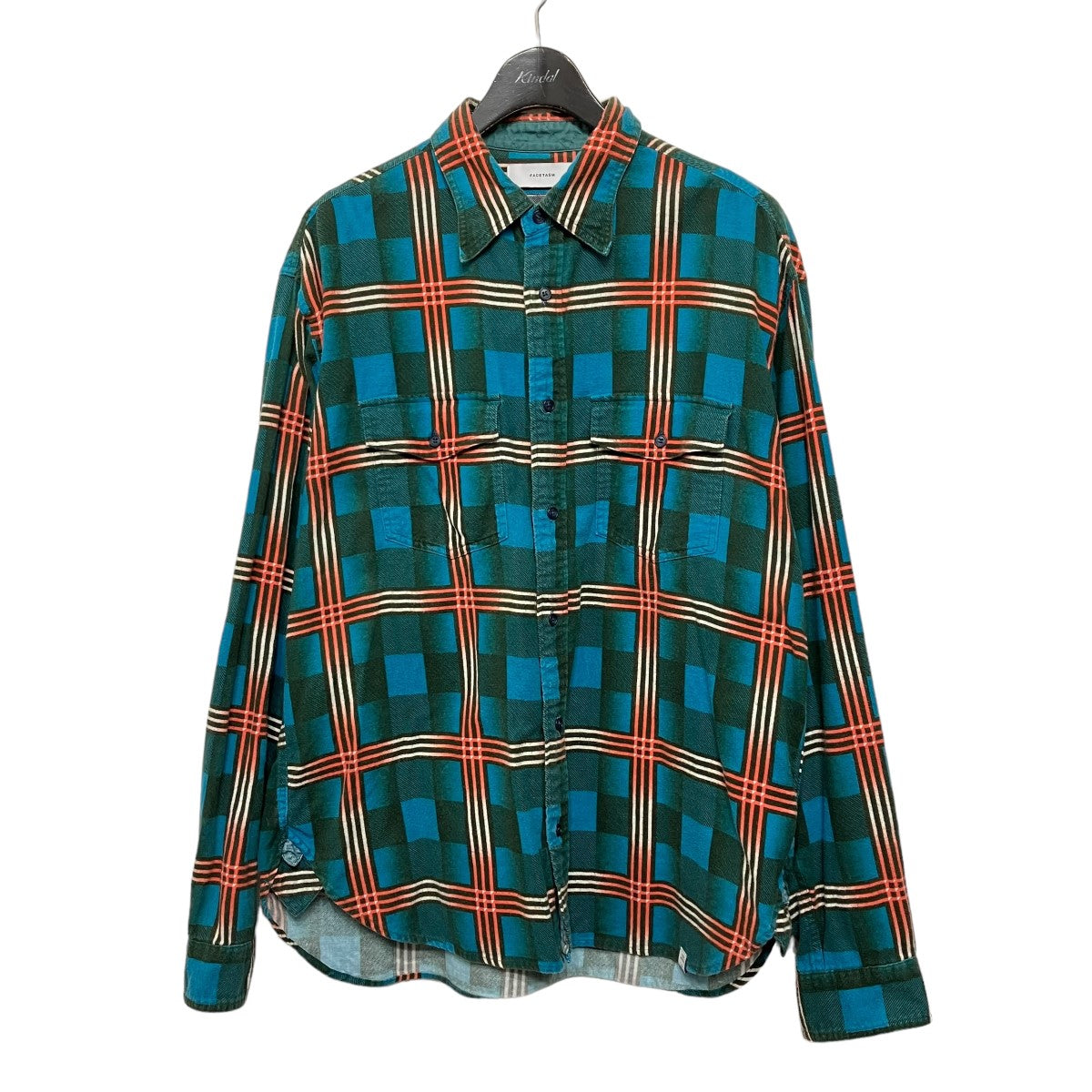 FACETASM(ファセッタズム) FLANNEL CHECK SHIRTチェックシャツPIPPA-SH-M09 PIPPA-SH-M09  グリーン×レッド サイズ 5｜【公式】カインドオルオンライン ブランド古着・中古通販【kindal】