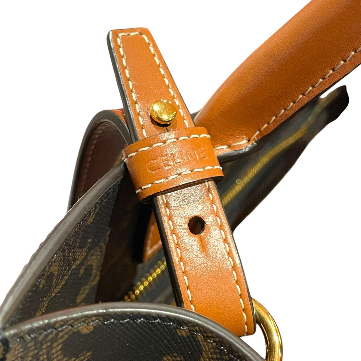 Old celine オールドセリーヌ トリオンフ ブラウントートバッグ 中古・古着通販】CELINE (セリーヌ) OLD CELINEトリオンフトート