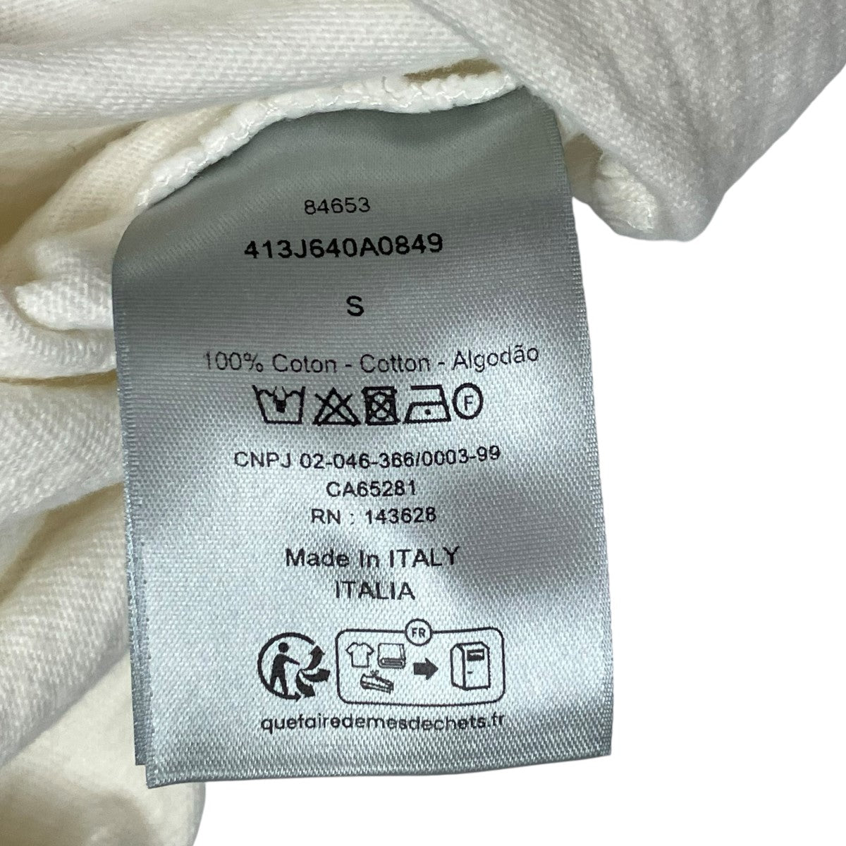 【値下げ】Christian Dior クルーネックTシャツ 453T40A4554 ホワイト×ネイビー サイズ：XS (堀江店) ☆国内発送☆】DIOR Tシャツ (Dior/Tシャツ・カットソー