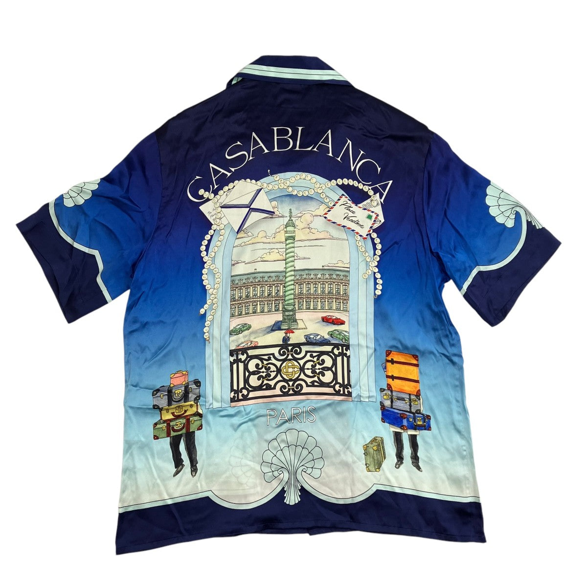 CASABLANCA(カサブランカ) オープンカラーシャツ ブルー サイズ