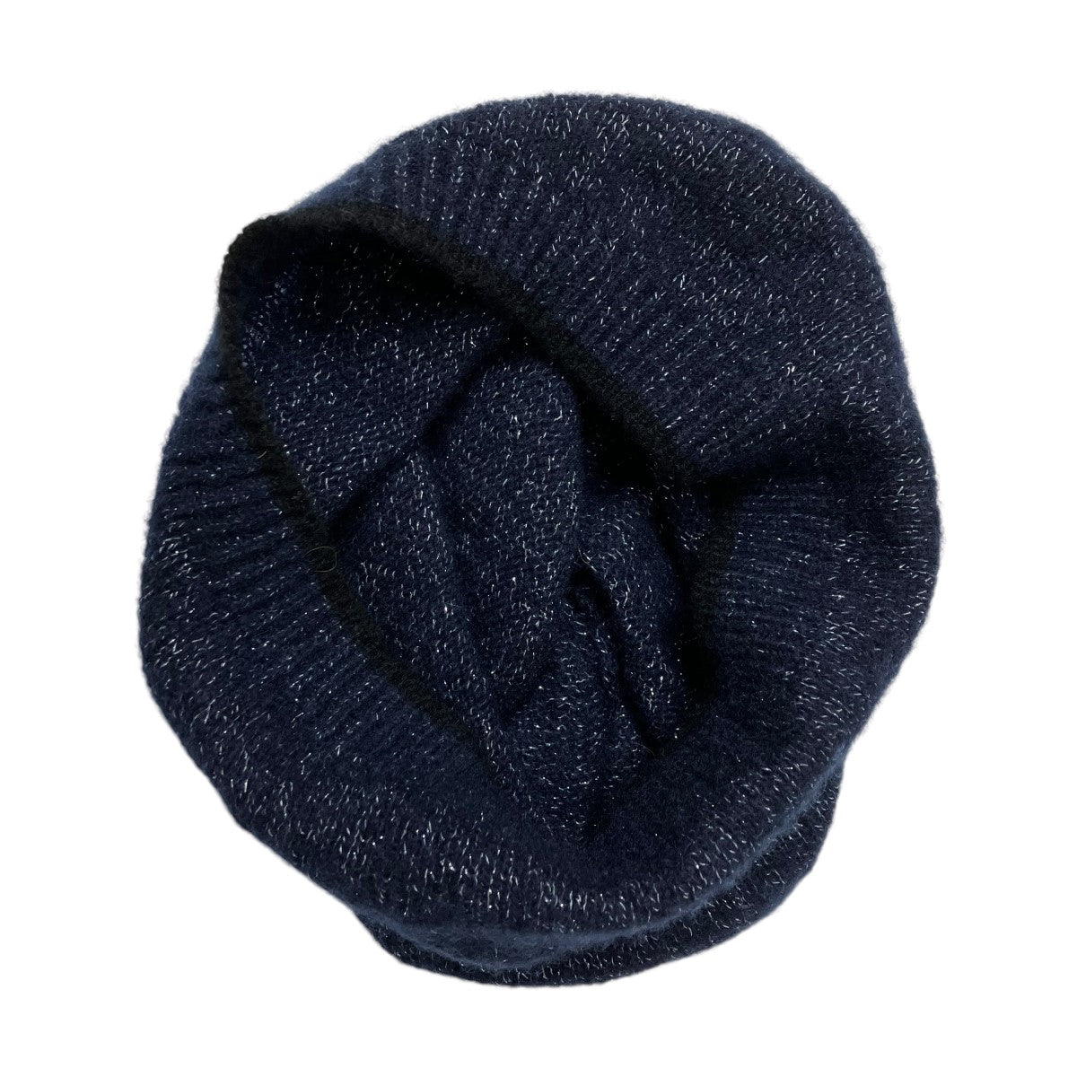 CHANEL ネイビー ロゴニット帽