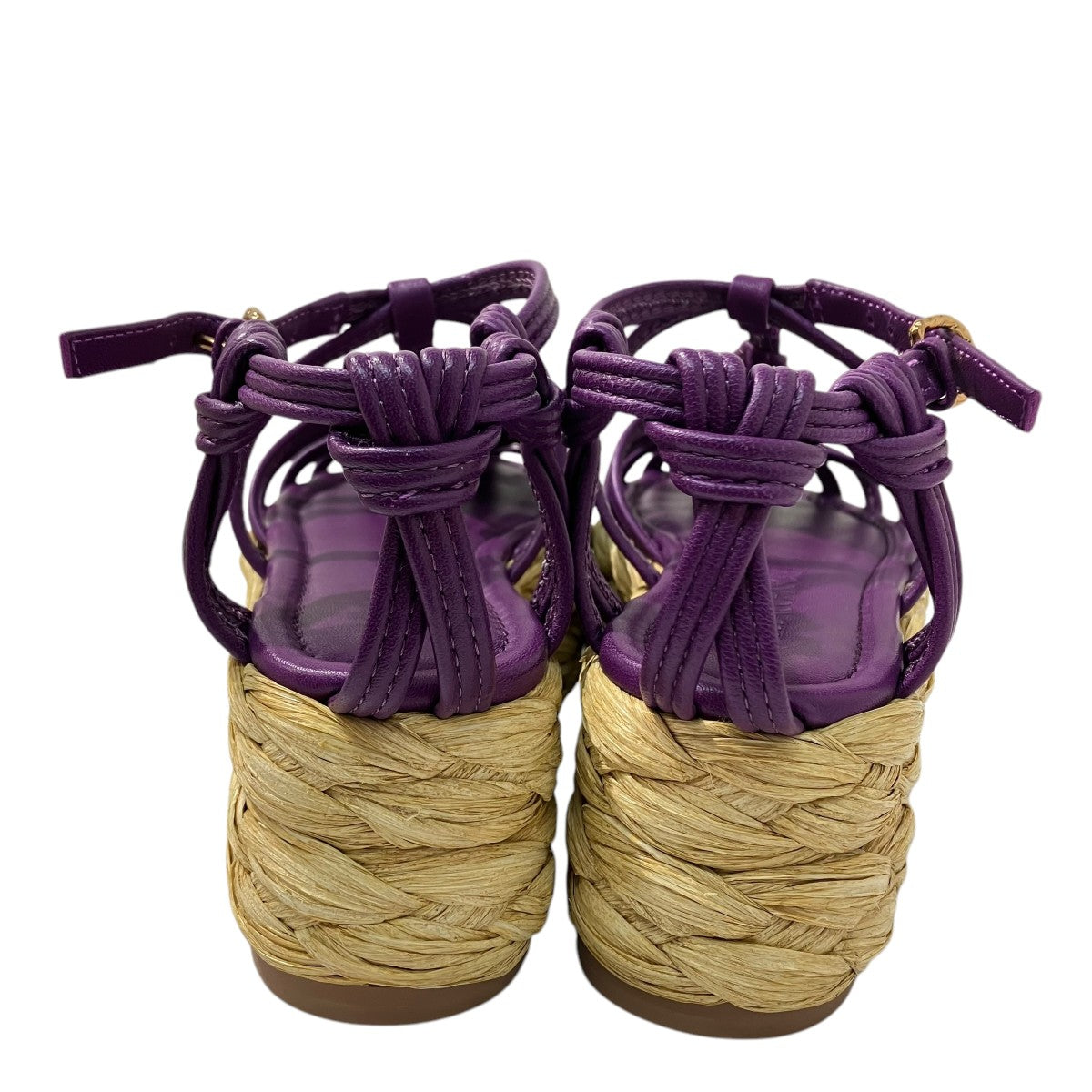 ULLA JOHNSON Viola Knotted Leather Flatform Sandals In PurpleサンダルSP231017 古着・中古-2枚目のアイテム画像