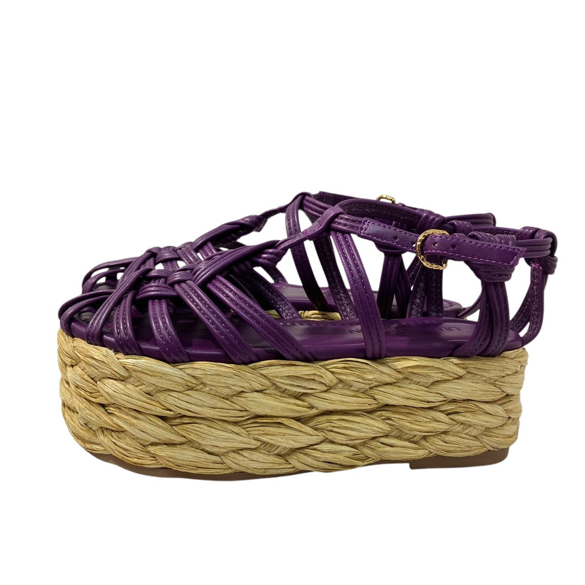 ULLA JOHNSON Viola Knotted Leather Flatform Sandals In PurpleサンダルSP231017 古着・中古-3枚目のアイテム画像