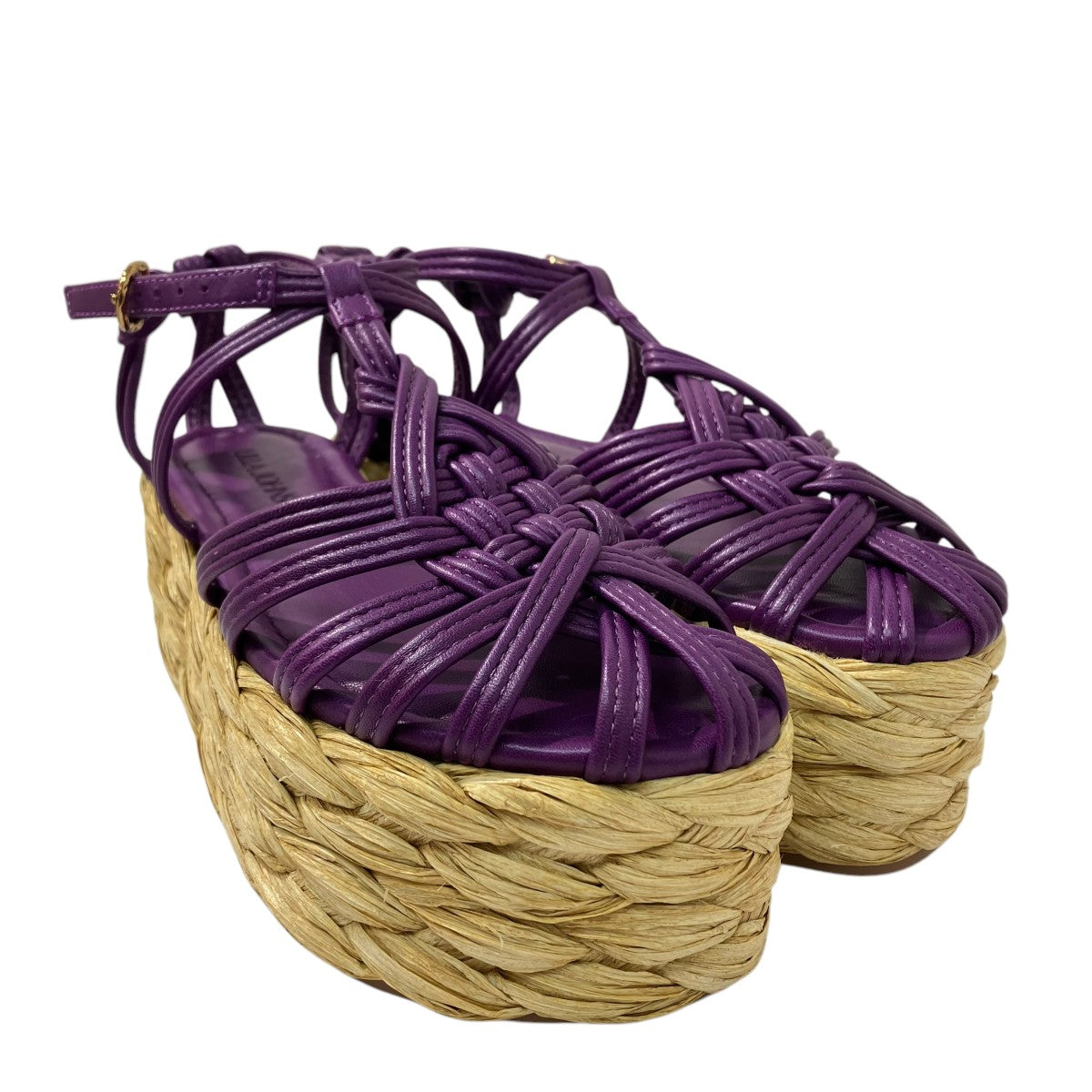 ULLA JOHNSON Viola Knotted Leather Flatform Sandals In PurpleサンダルSP231017 古着・中古-4枚目のアイテム画像