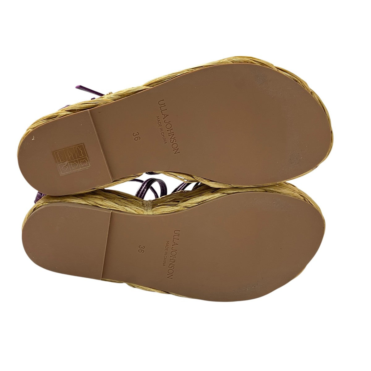 ULLA JOHNSON Viola Knotted Leather Flatform Sandals In PurpleサンダルSP231017 古着・中古-6枚目のアイテム画像
